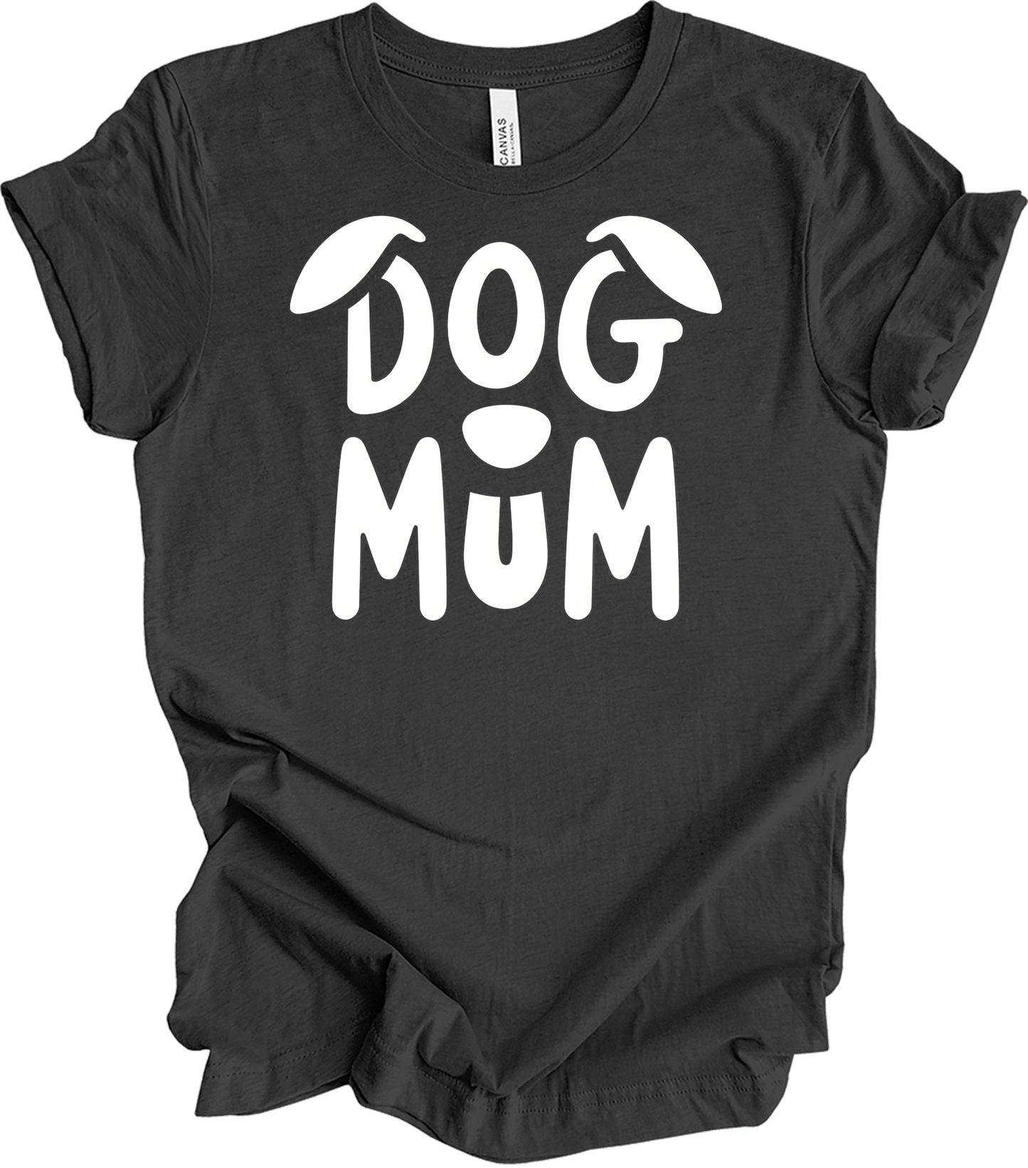 Dog Mum Domo Kun T-Shirt in Dark Grey Heather