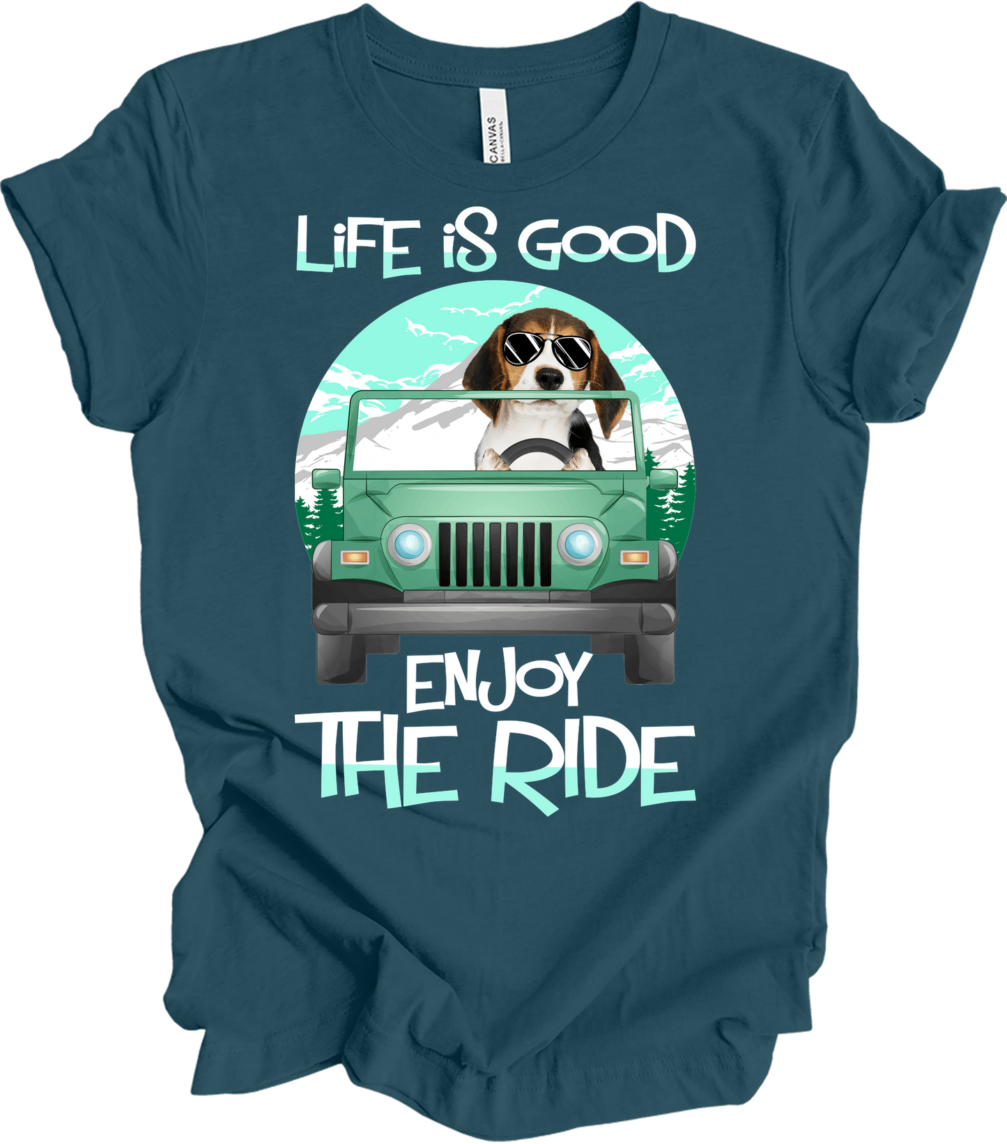 Beagle Life is Good T-Shirt in Deep Teal
