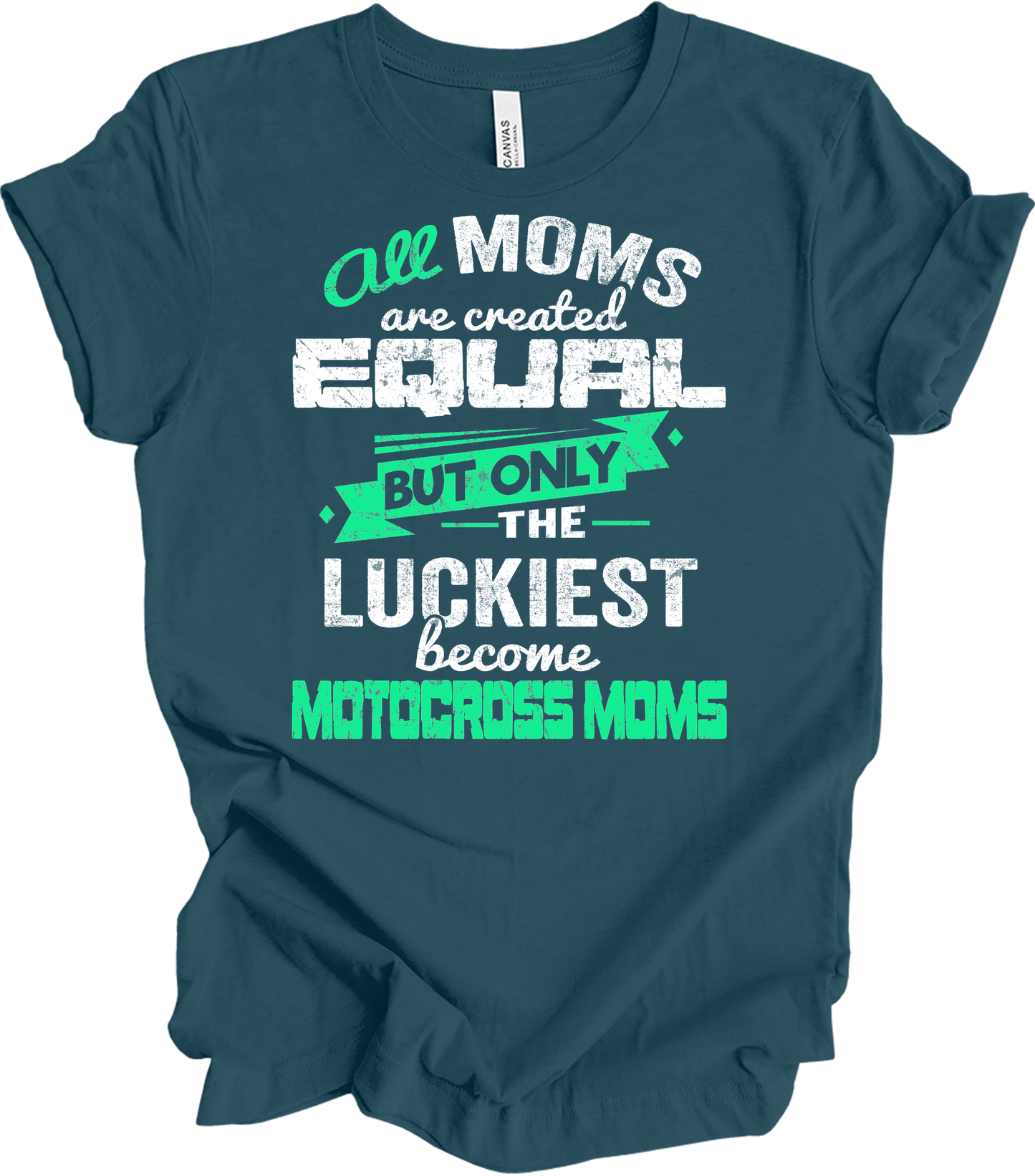 Motocross Mom Luckies T-Shirt in Deep Teal