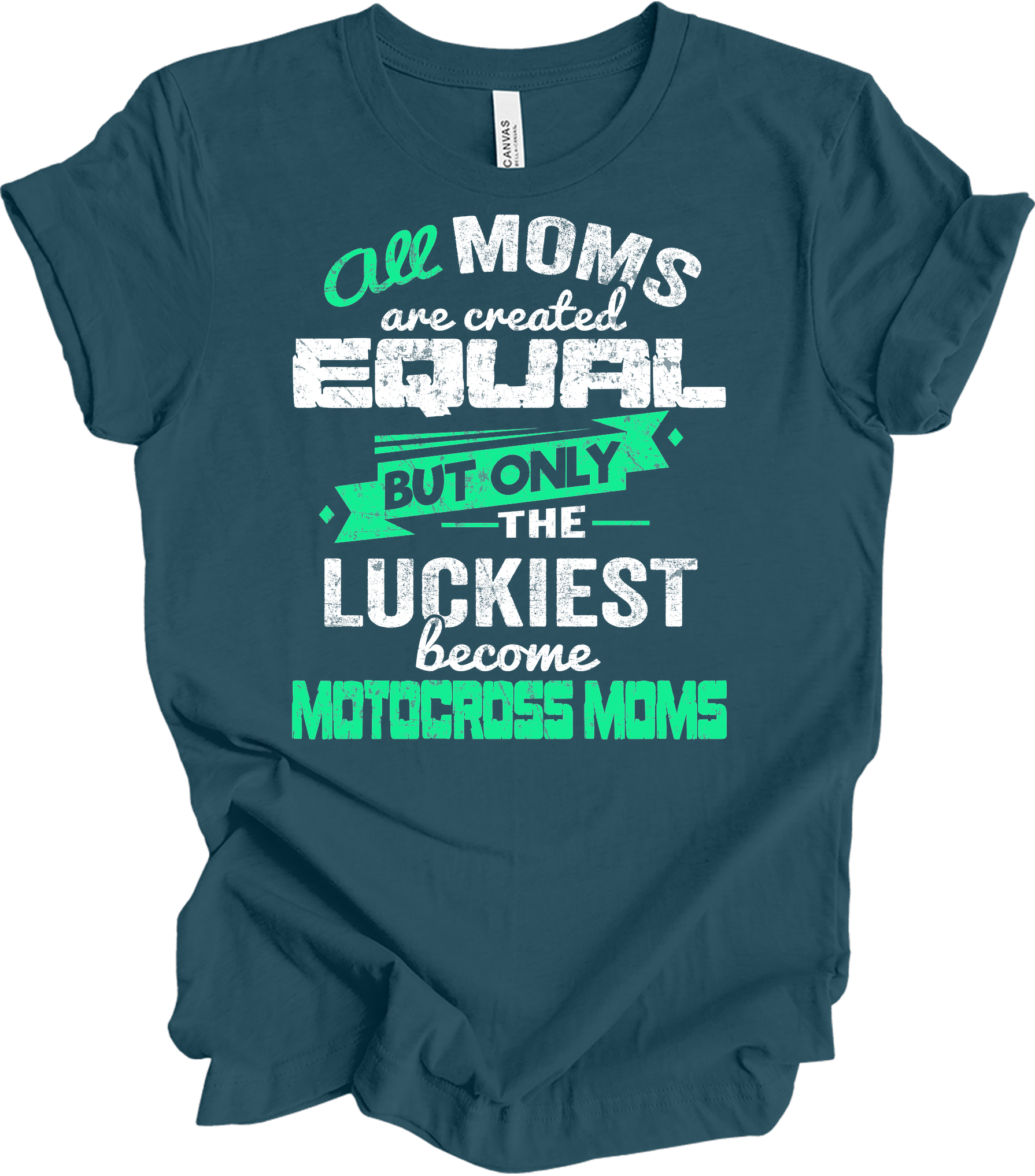 Motocross Mom Luckies T-Shirt in Deep Teal
