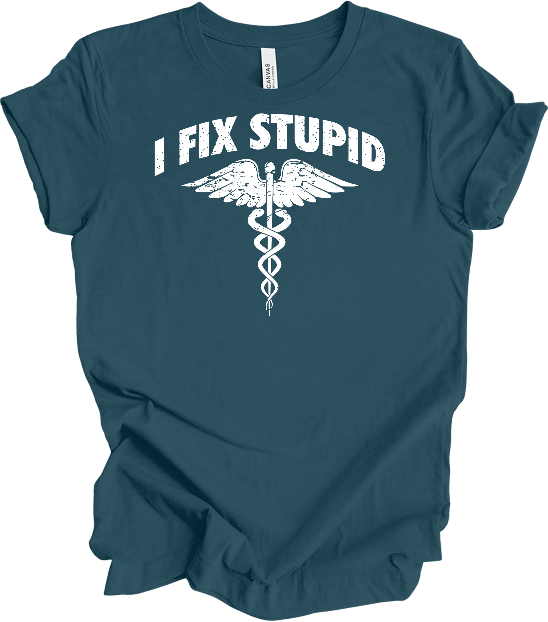 Paramedic 'I Fix Stupid' T-Shirt in Deep Teal