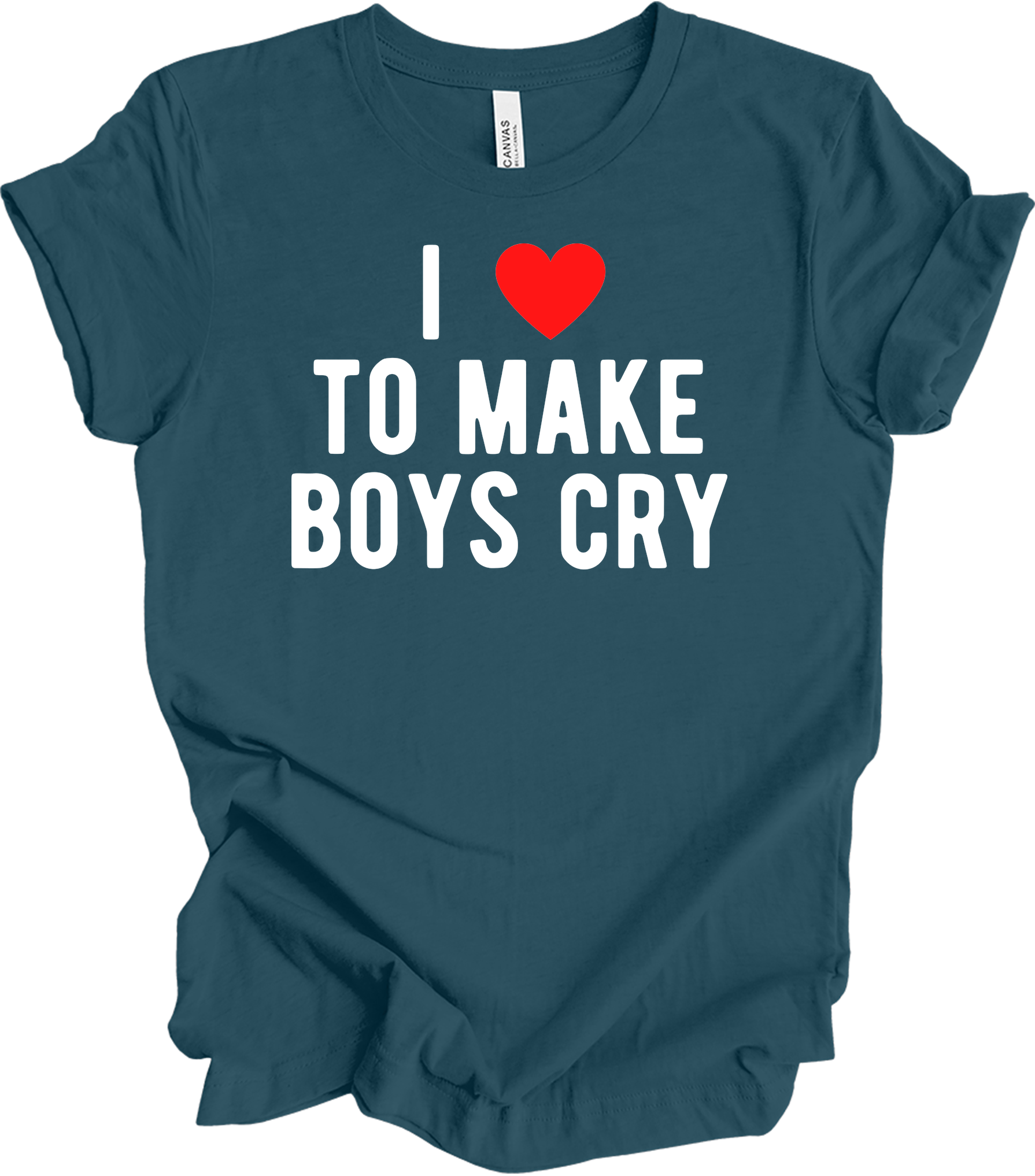I ❤️ To Make Boys Cry T-Shirt in Deep Teal