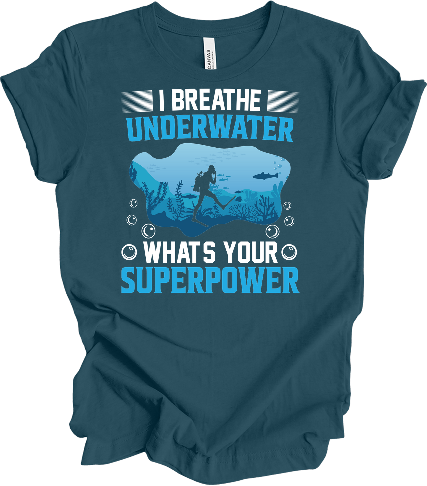 I Breathe Underwater T-Shirt in Deep Teal
