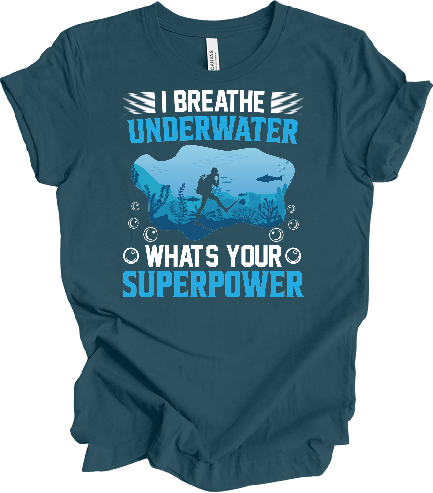 I Breathe Underwater T-Shirt in Deep Teal