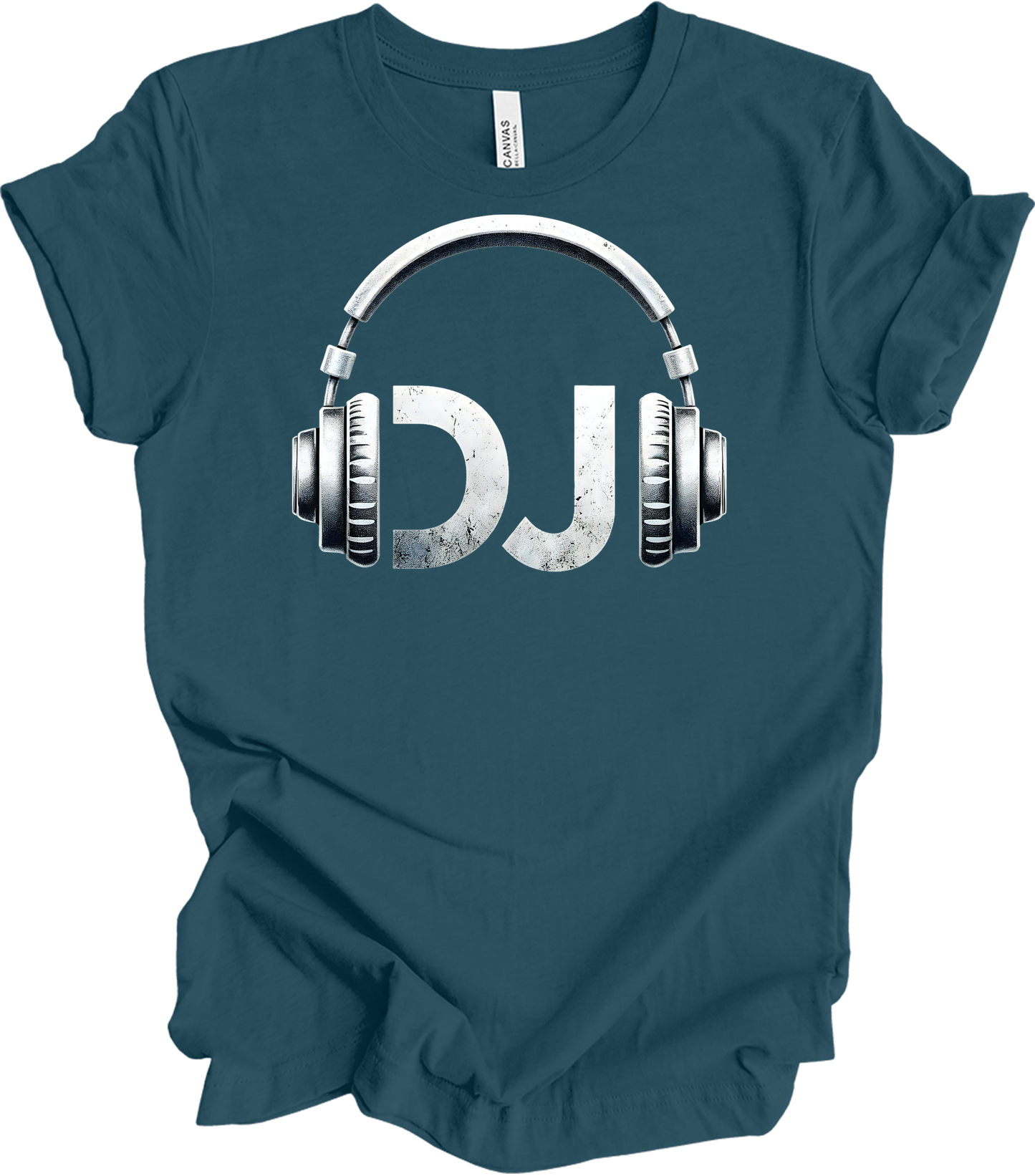 DJ Headphones Music T-Shirt in Deep Teal