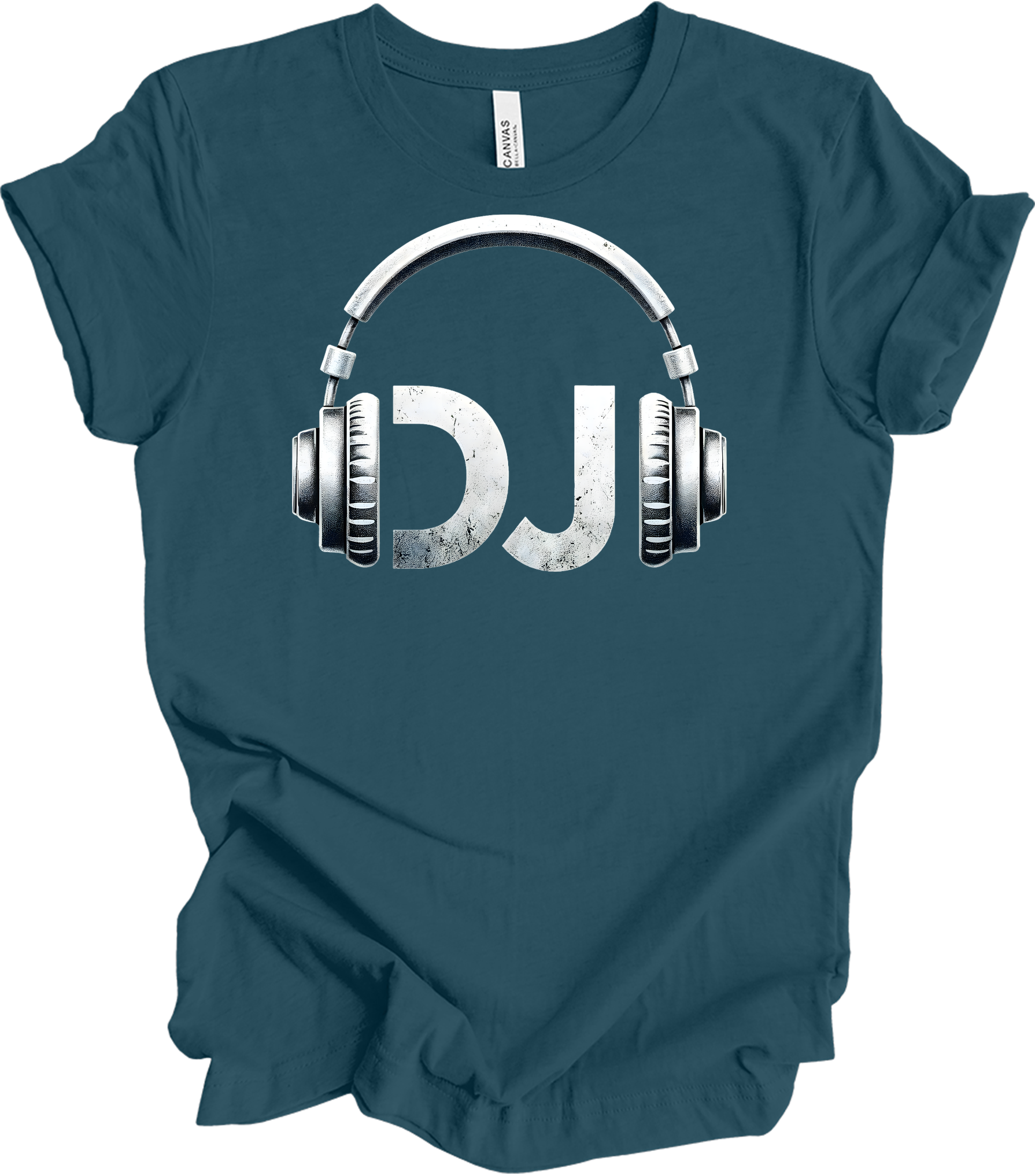 DJ Headphones Music T-Shirt in Deep Teal