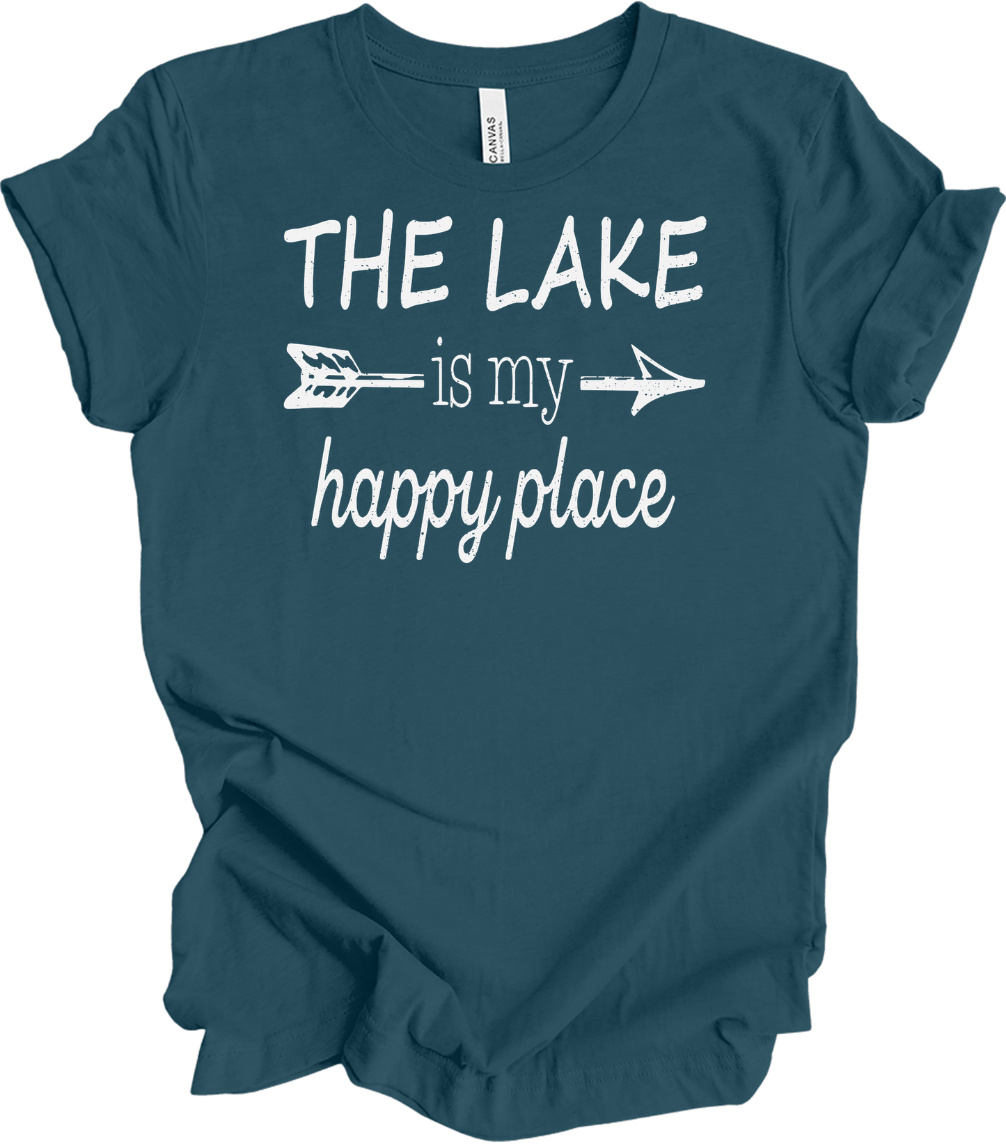 The Lake Is My Happy Place T-Shirt in Deep Teal