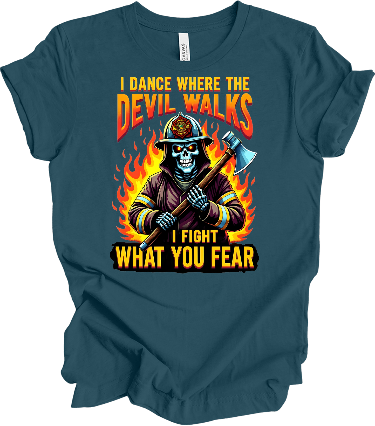 Firefighter - Devil Walks T-Shirt in Deep Teal