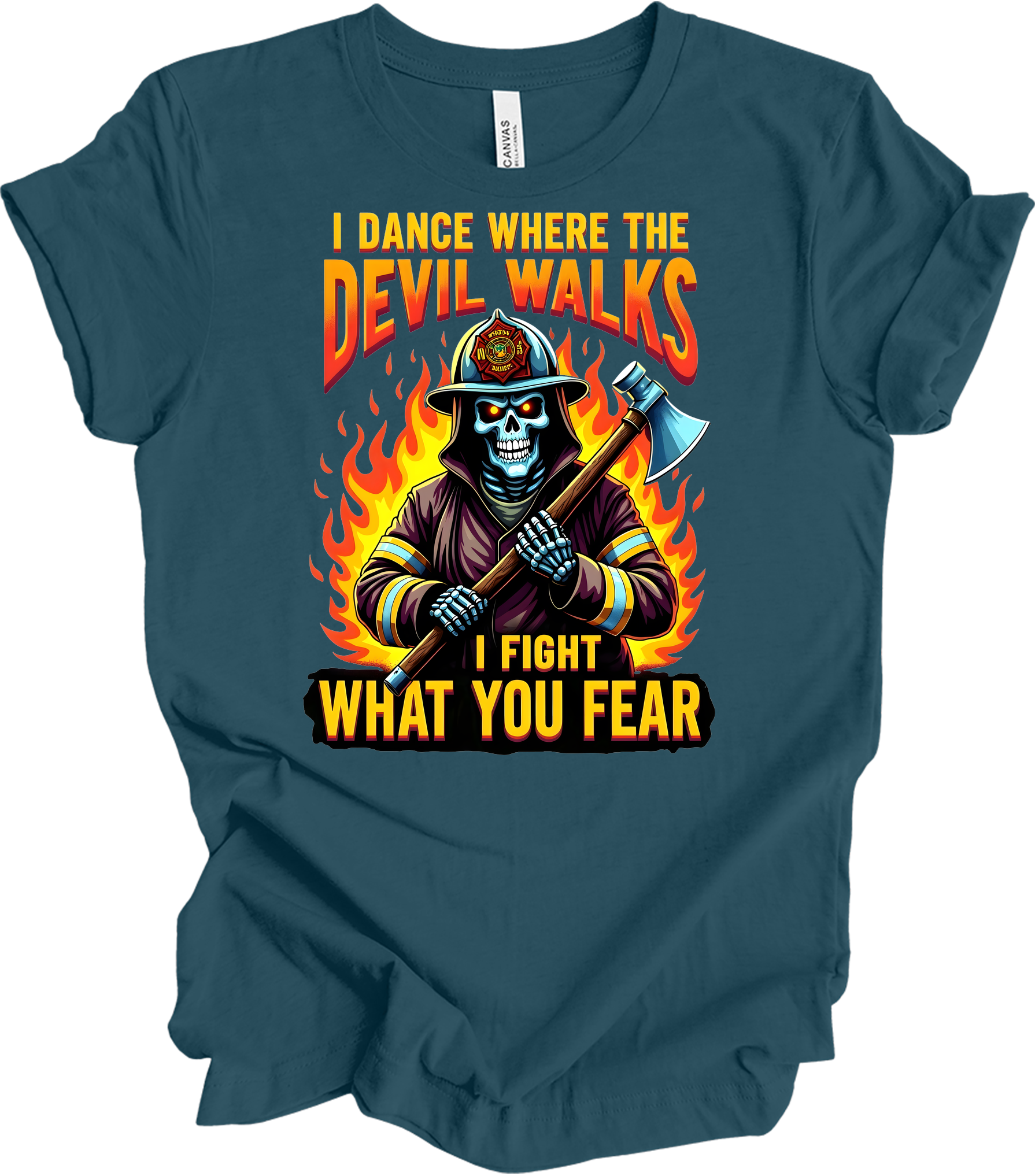 Firefighter - Devil Walks T-Shirt in Deep Teal