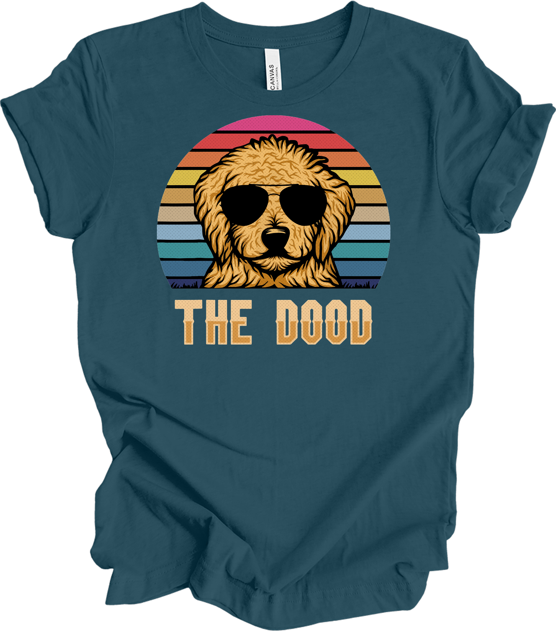 The Dood Goldendoodle - Vintage Retro Dog Lover T-Shirt in Deep Teal