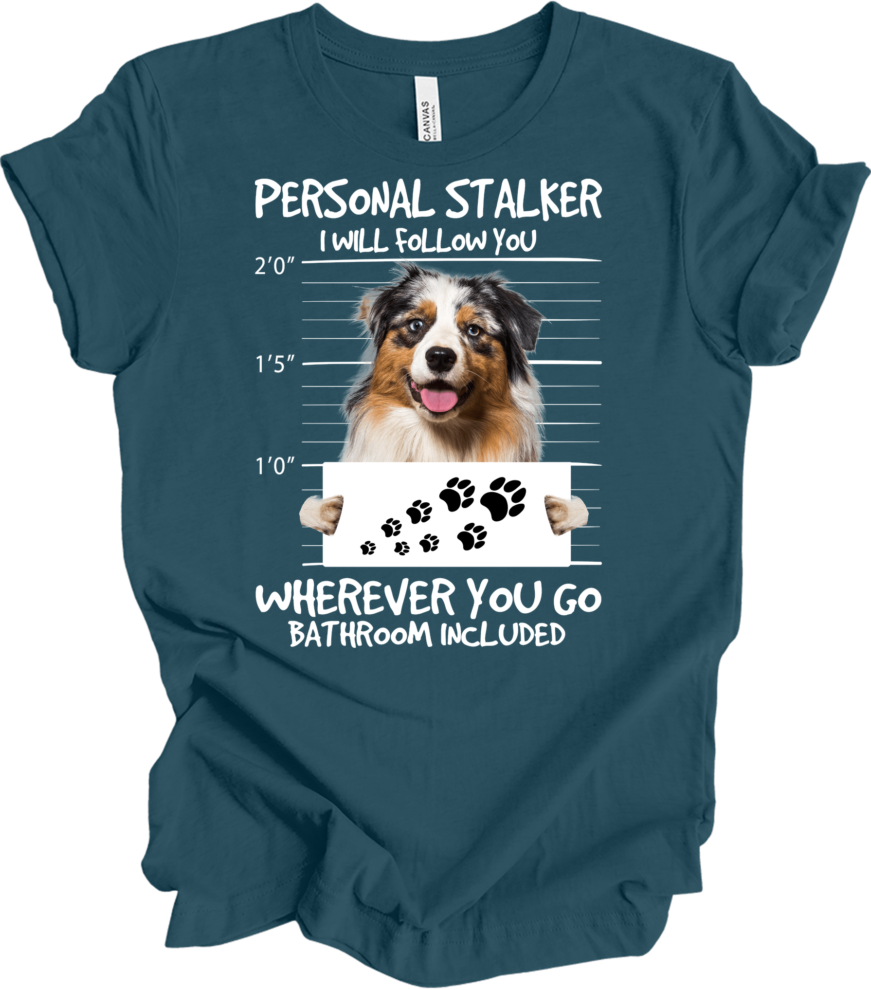 Aussie Shepherd Stalker T-Shirt in Deep Teal
