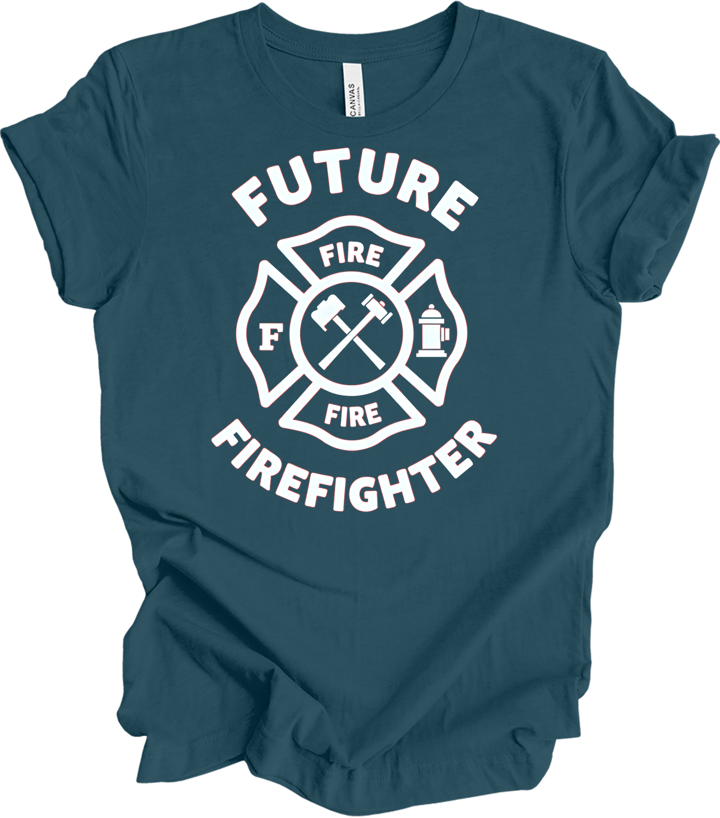 Future Firefighter - Fire Dept Emblem T-Shirt in Deep Teal