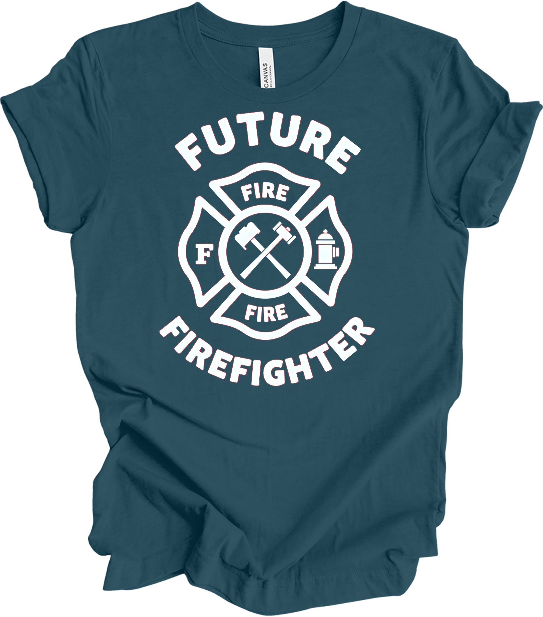 Future Firefighter - Fire Dept Emblem T-Shirt in Deep Teal