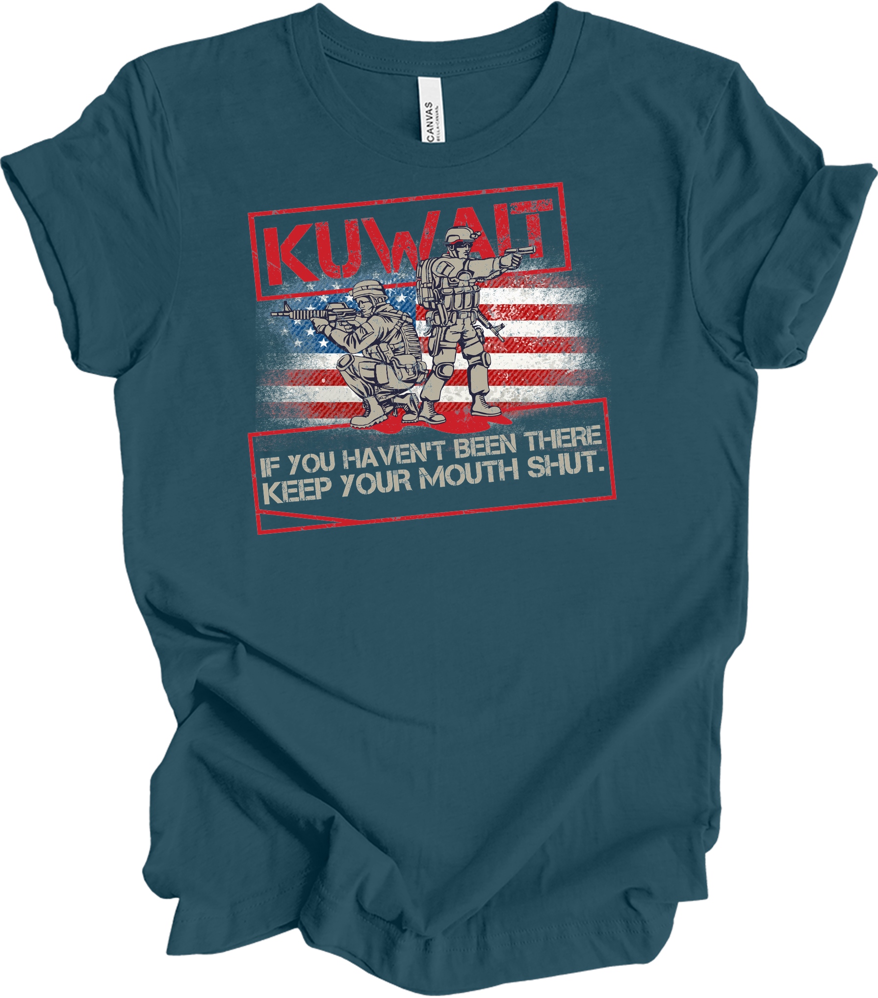 Desert Storm Gulf War Kuwait Veteran T-Shirt in Deep Teal