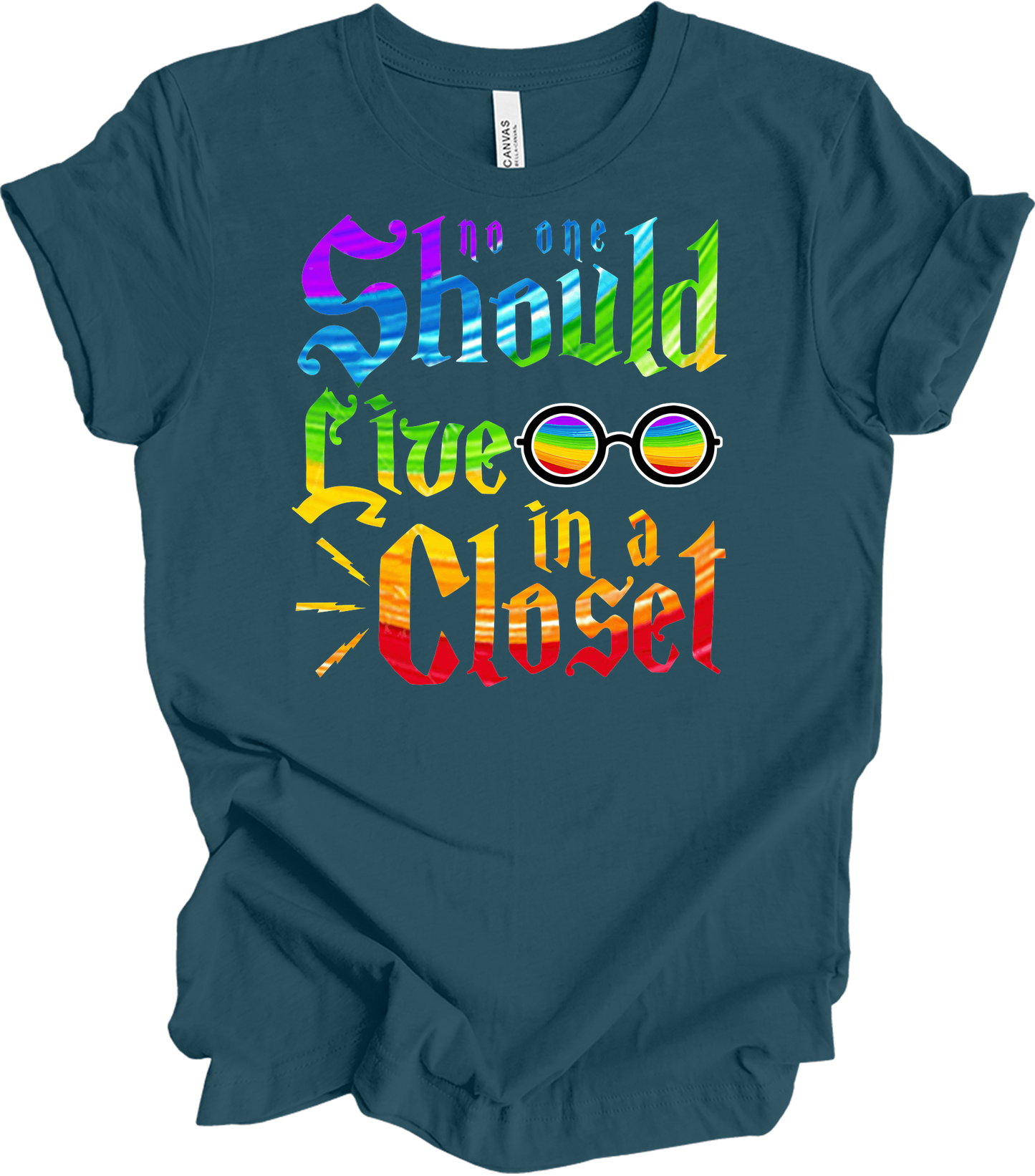 Live in a Closet Pride T-Shirt in Deep Teal