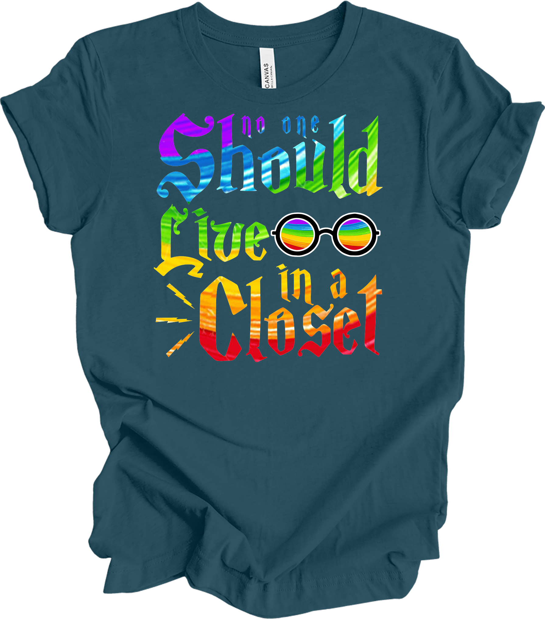 Live in a Closet Pride T-Shirt in Deep Teal