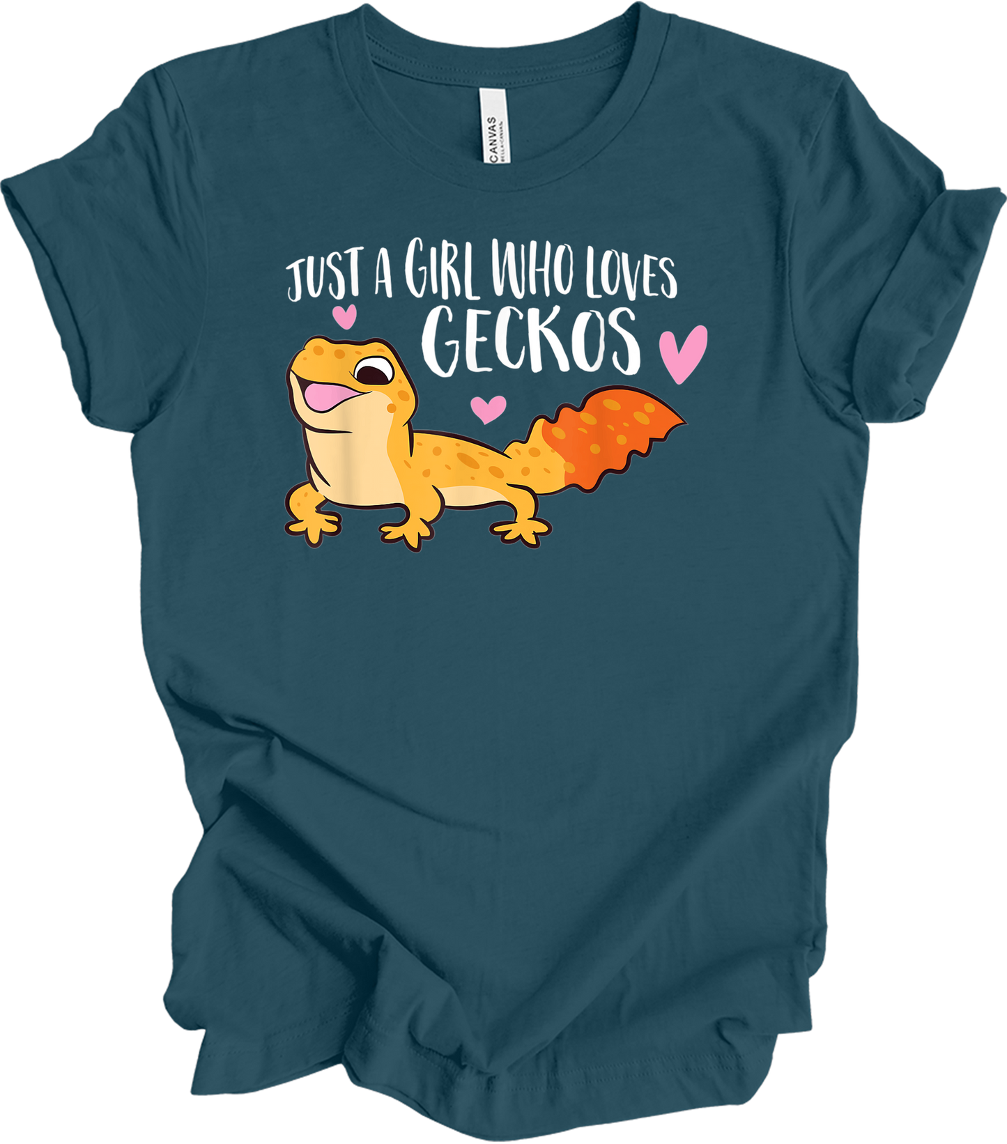 Just a Girl Who Loves Geckos T-Shirt in Deep Teal