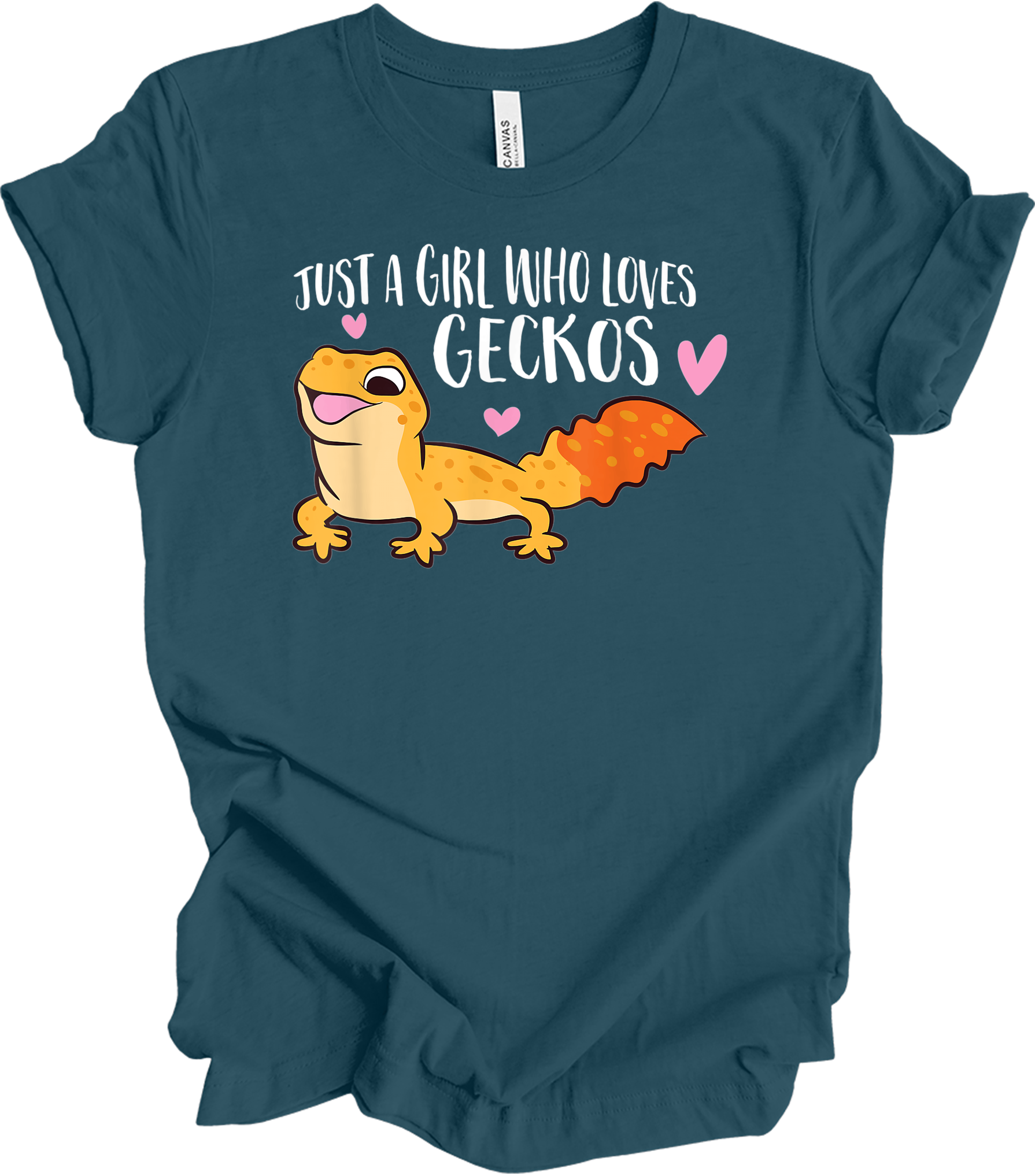 Just a Girl Who Loves Geckos T-Shirt in Deep Teal