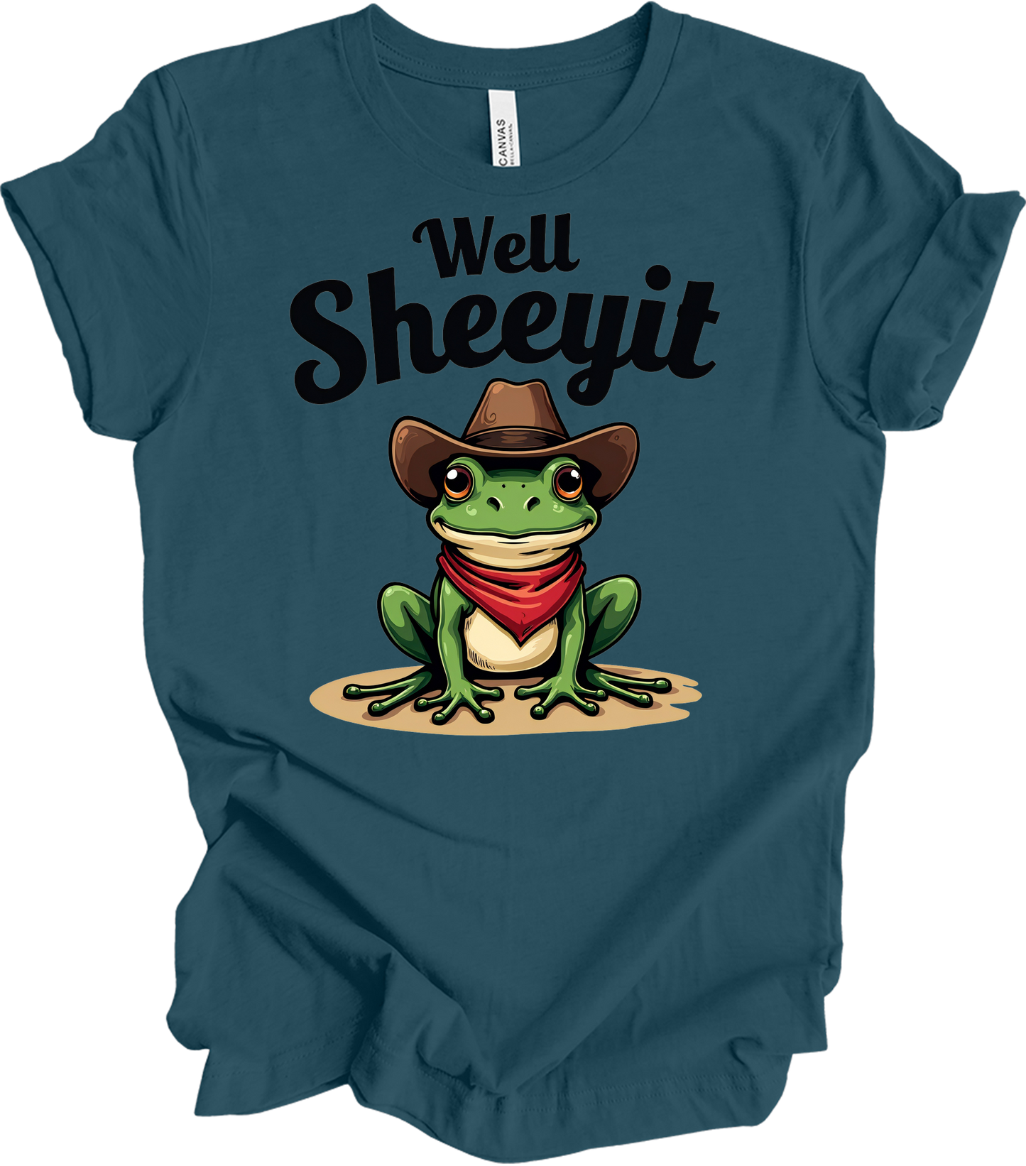 Cowboy Frog - Well Sheeyit T-Shirt in Deep Teal