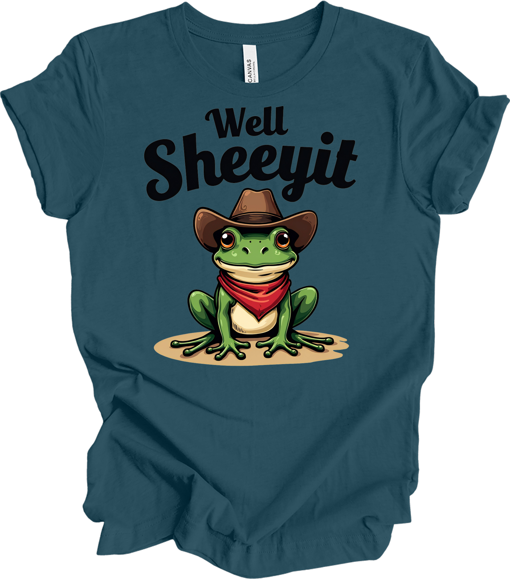 Cowboy Frog - Well Sheeyit T-Shirt in Deep Teal