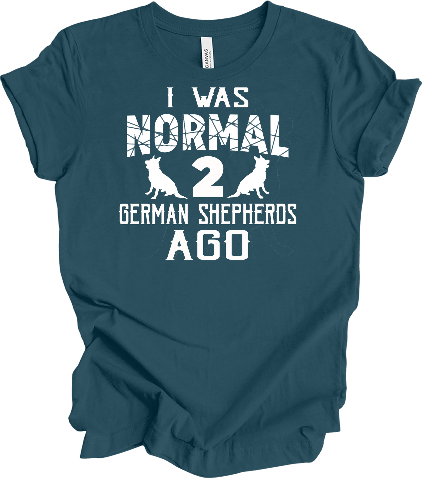 Normal 2 German Shepherds Ago T-Shirt in Deep Teal
