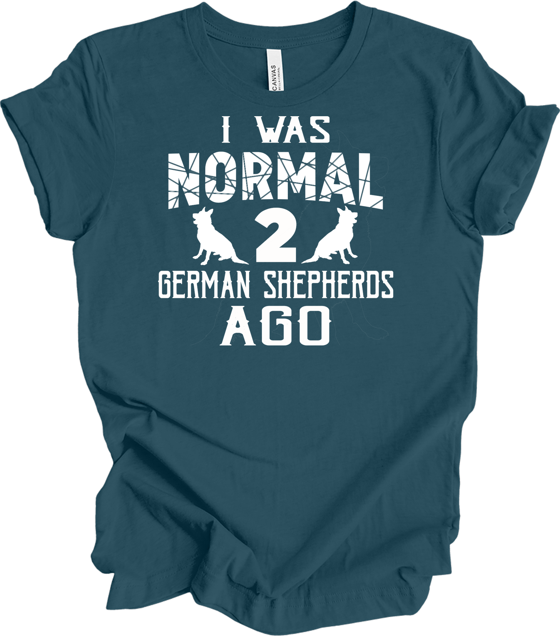 Normal 2 German Shepherds Ago T-Shirt in Deep Teal
