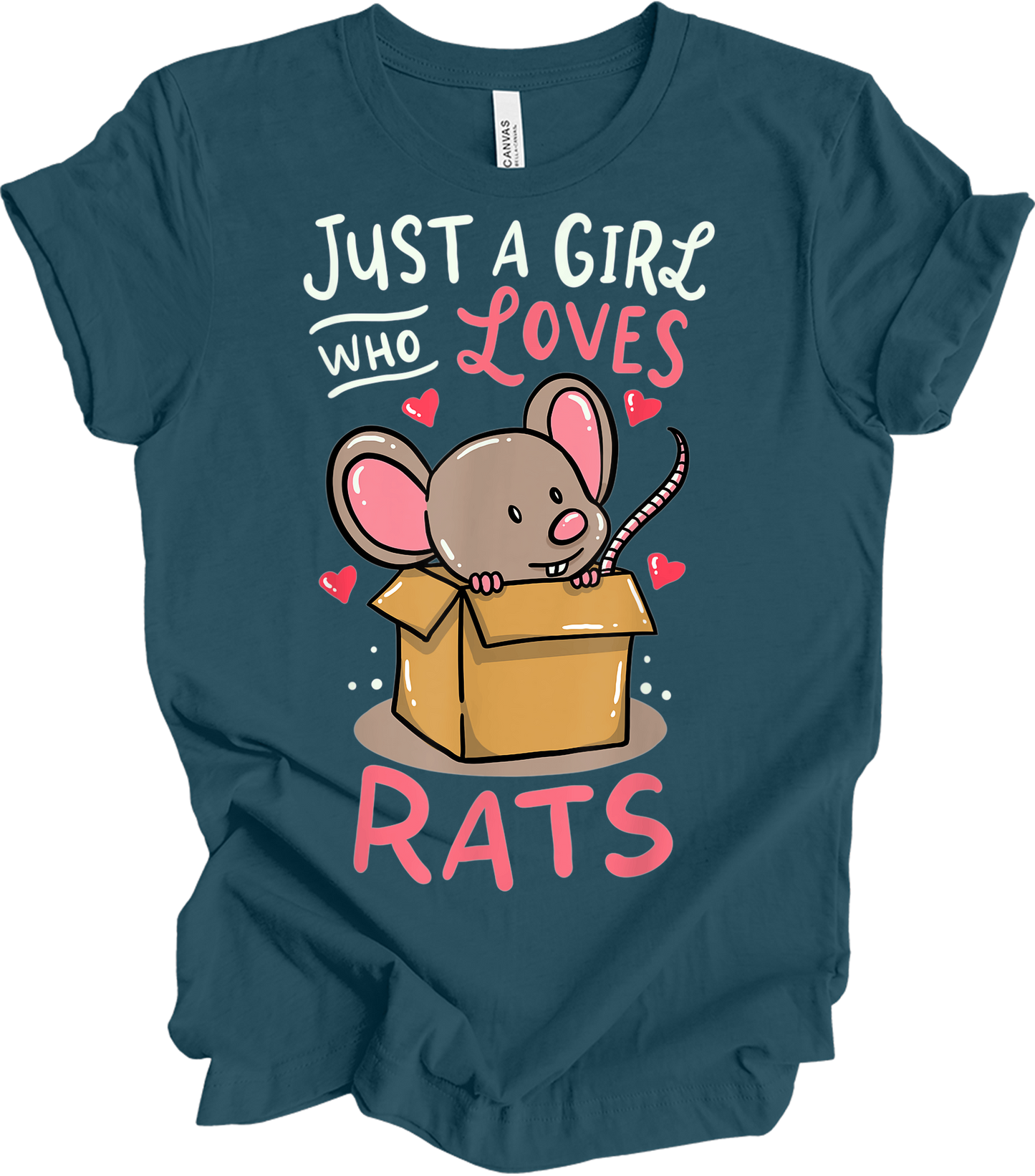 Just a Girl Who Loves Rats T-Shirt in Deep Teal