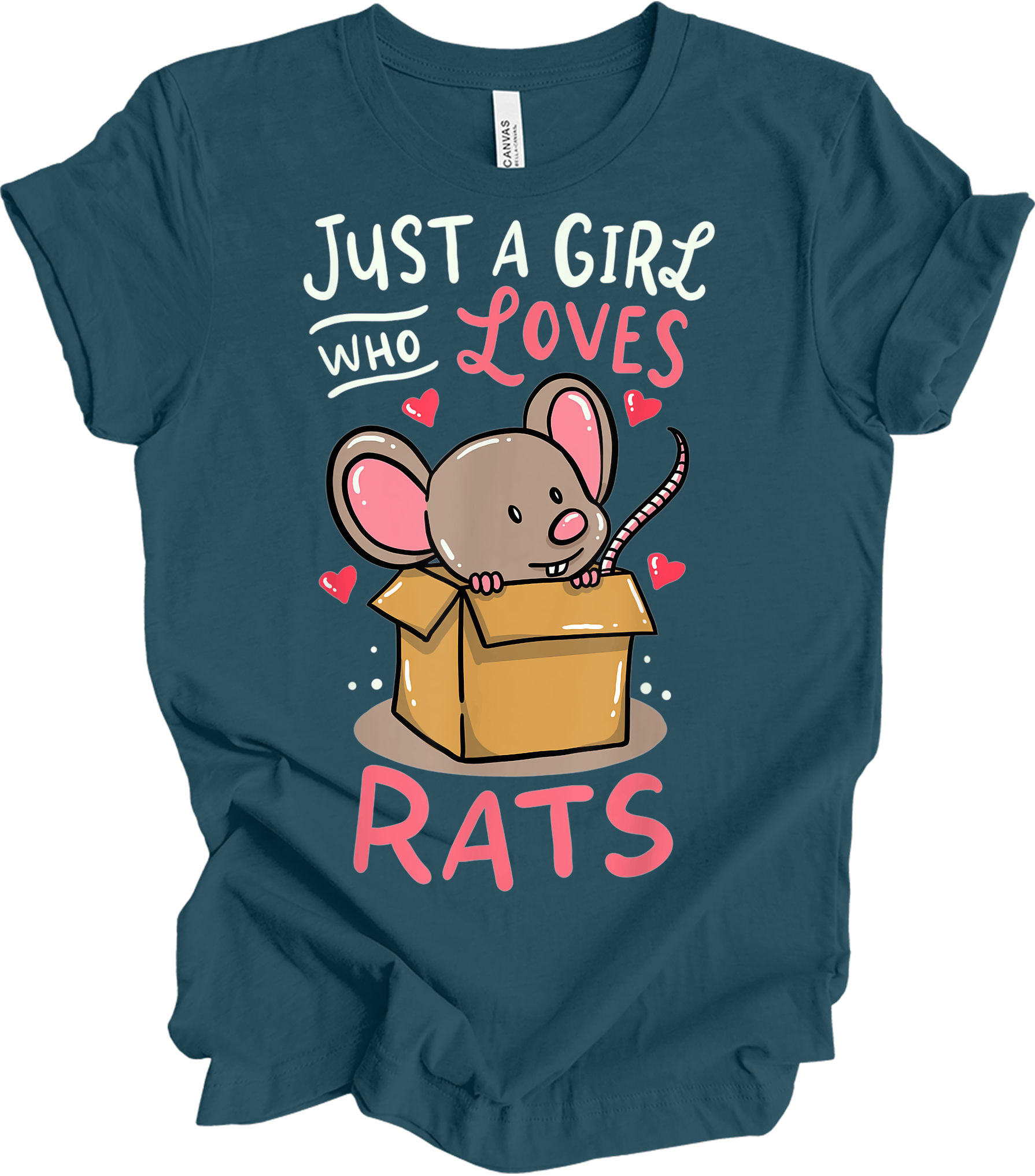 Just a Girl Who Loves Rats T-Shirt in Deep Teal