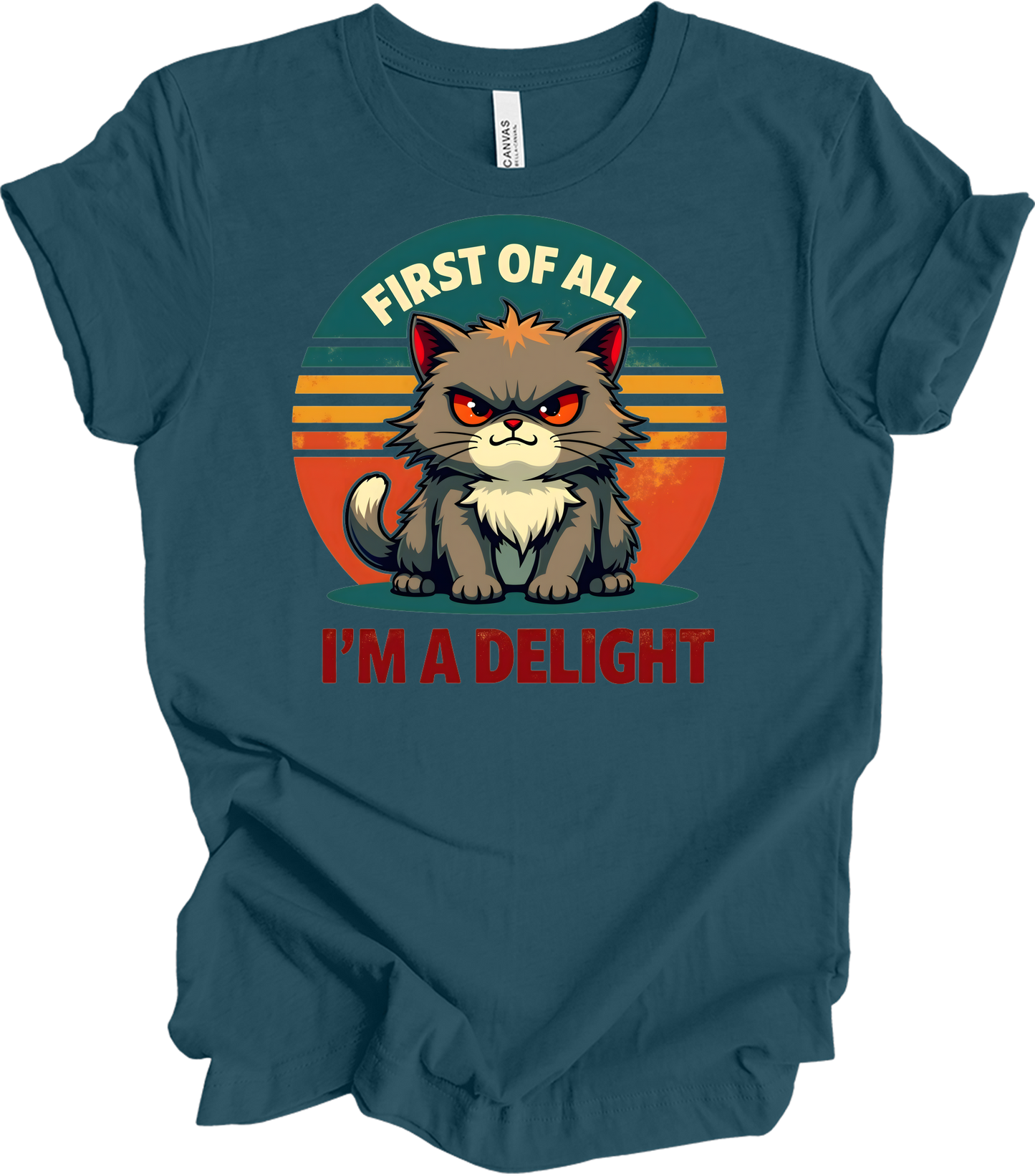 Grumpy Cat 'I'm a Delight' T-Shirt in Deep Teal