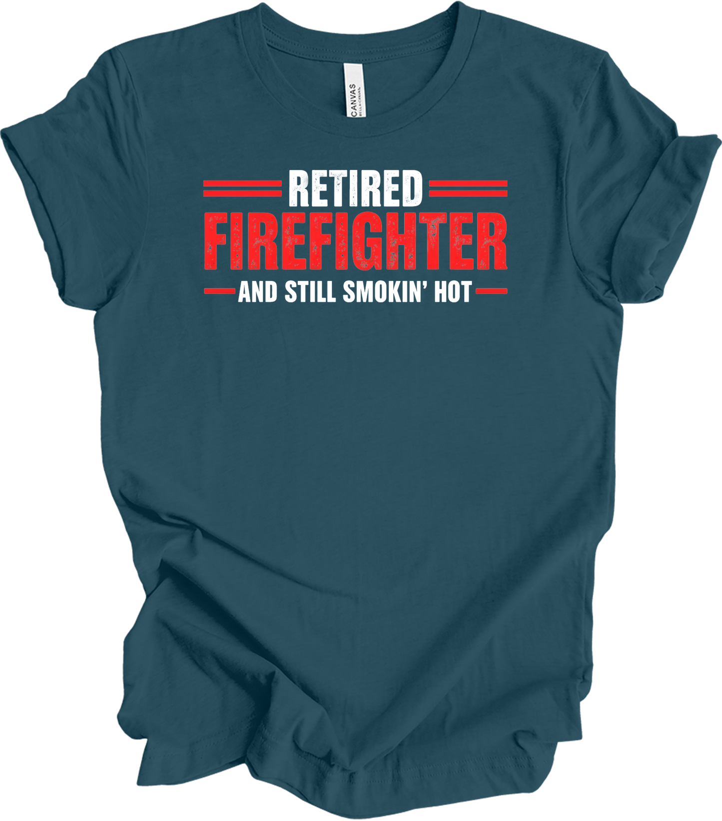 Retired Firefighter Smokin' Hot T-Shirt in Deep Teal