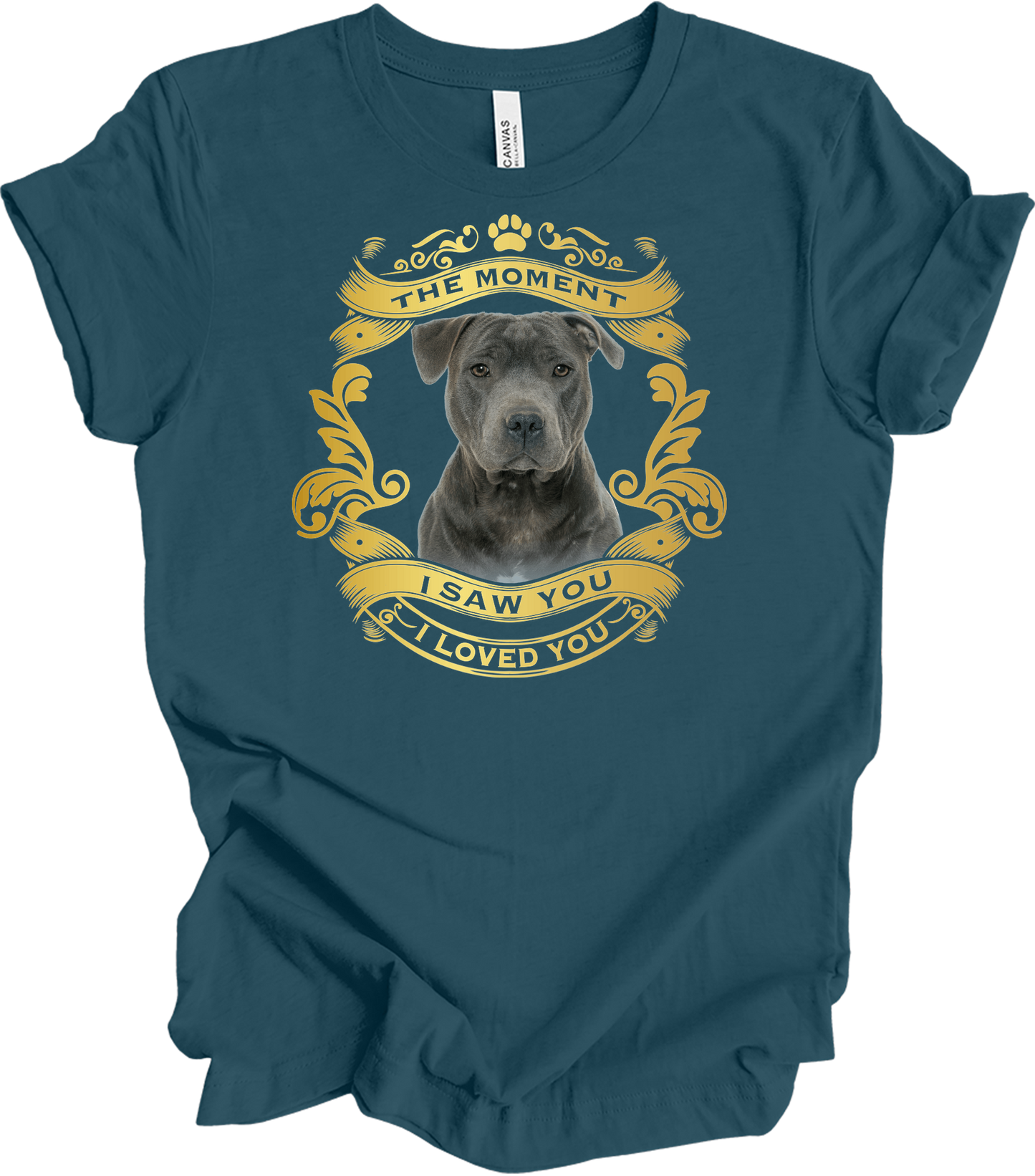 Pitbull Dog Lover T-Shirt in Deep Teal