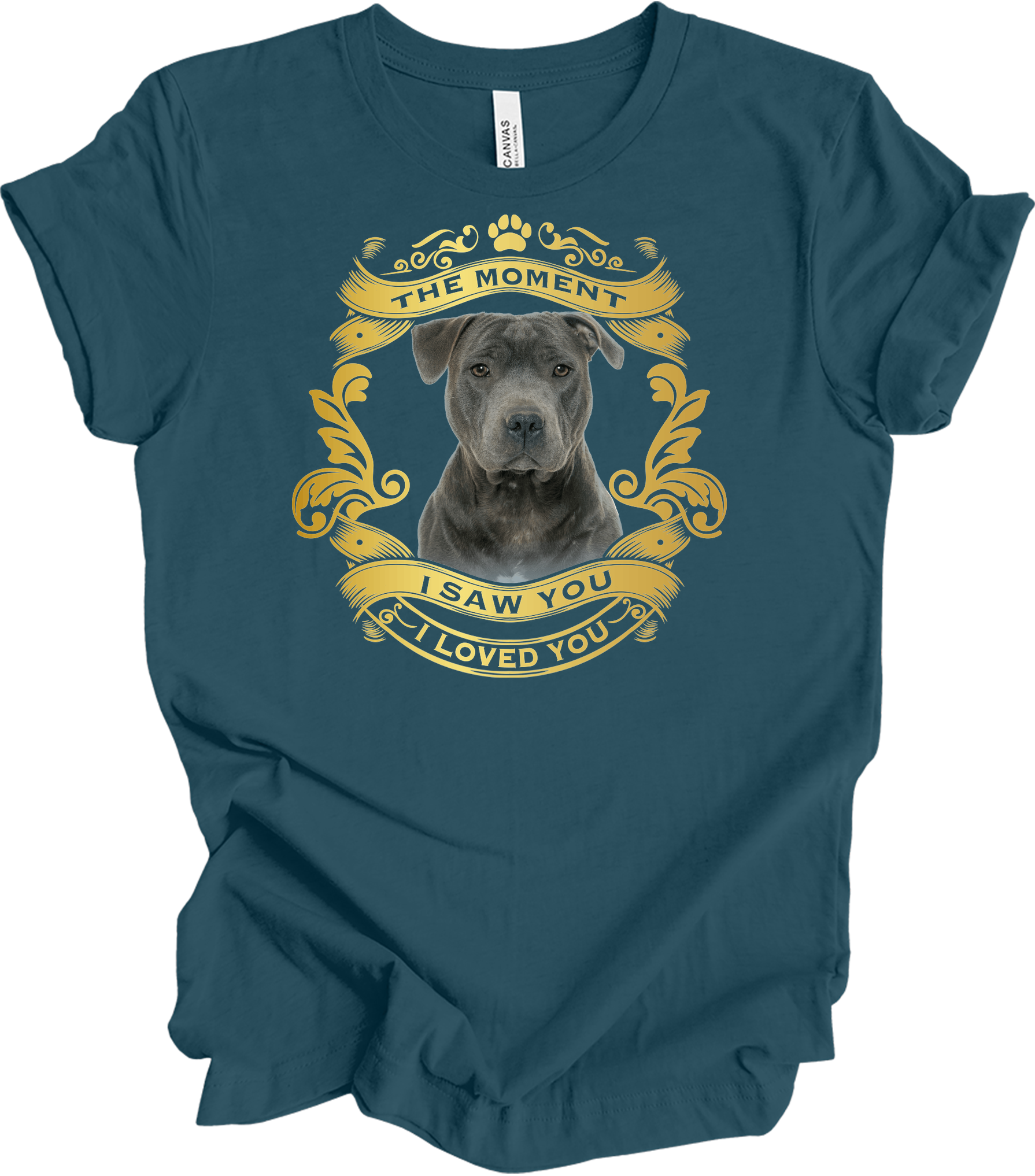 Pitbull Dog Lover T-Shirt in Deep Teal