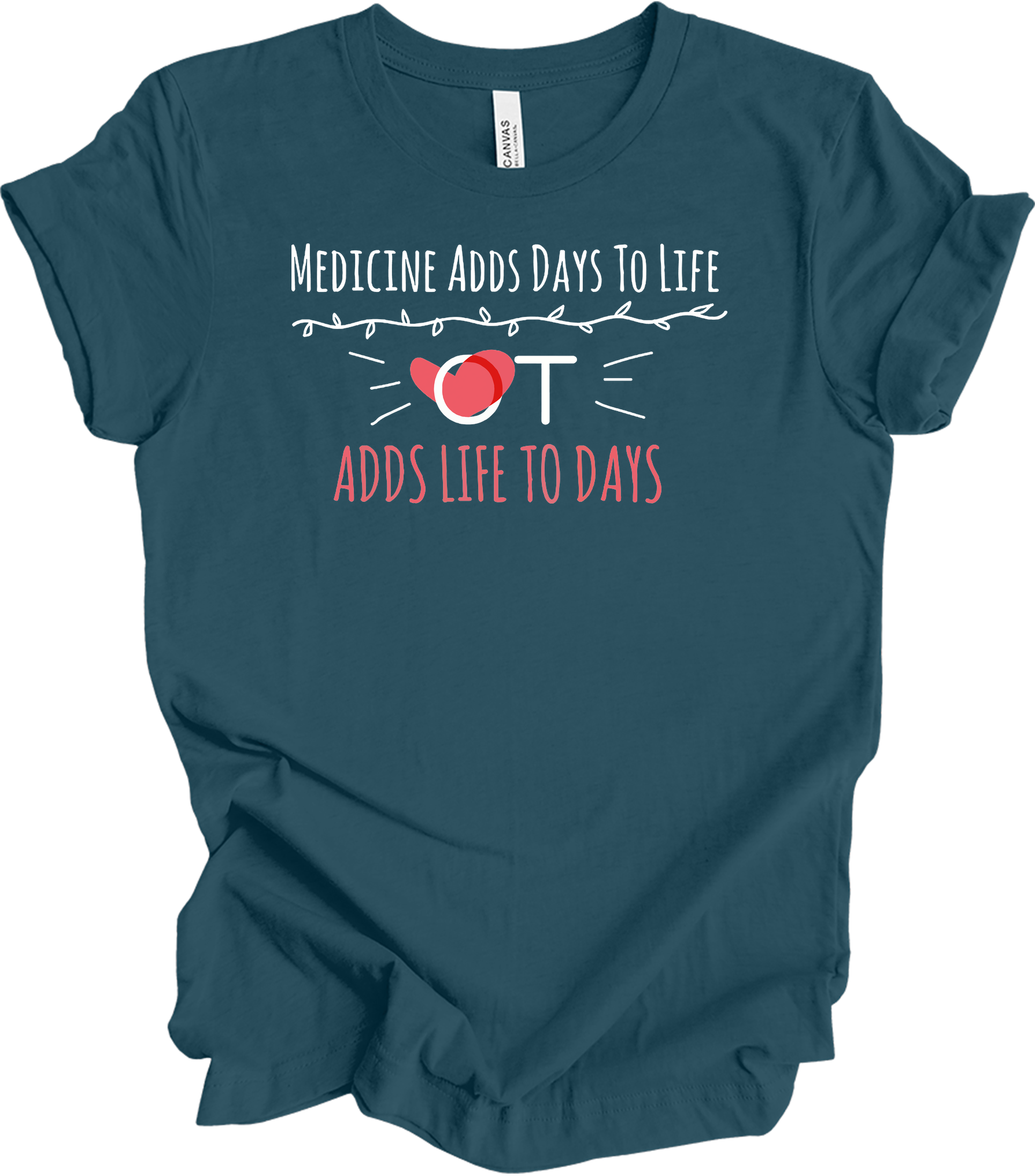 Occupational Therapy OT Adds Life To Days T-Shirt in Deep Teal