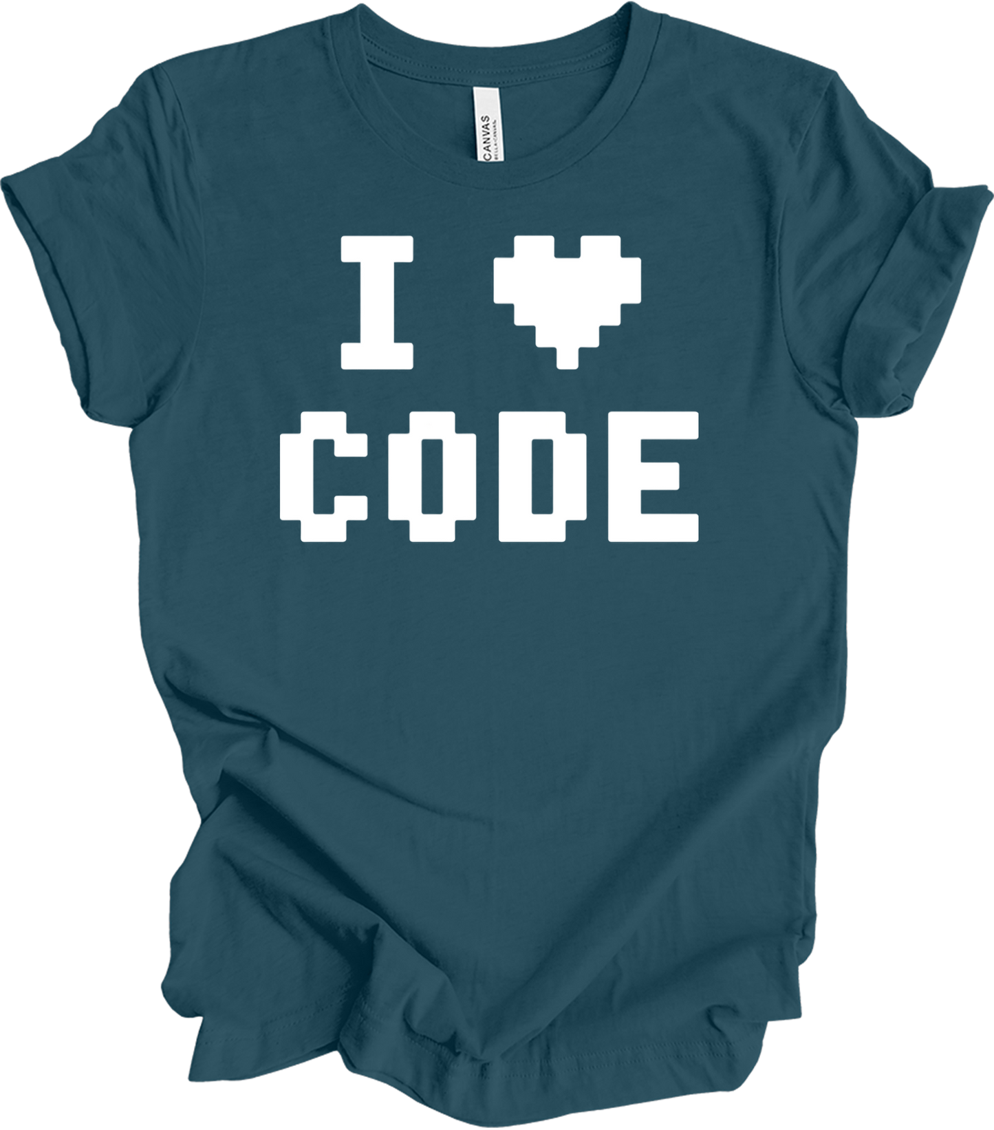 Cool Dude 'I Love Code' T-Shirt in Deep Teal
