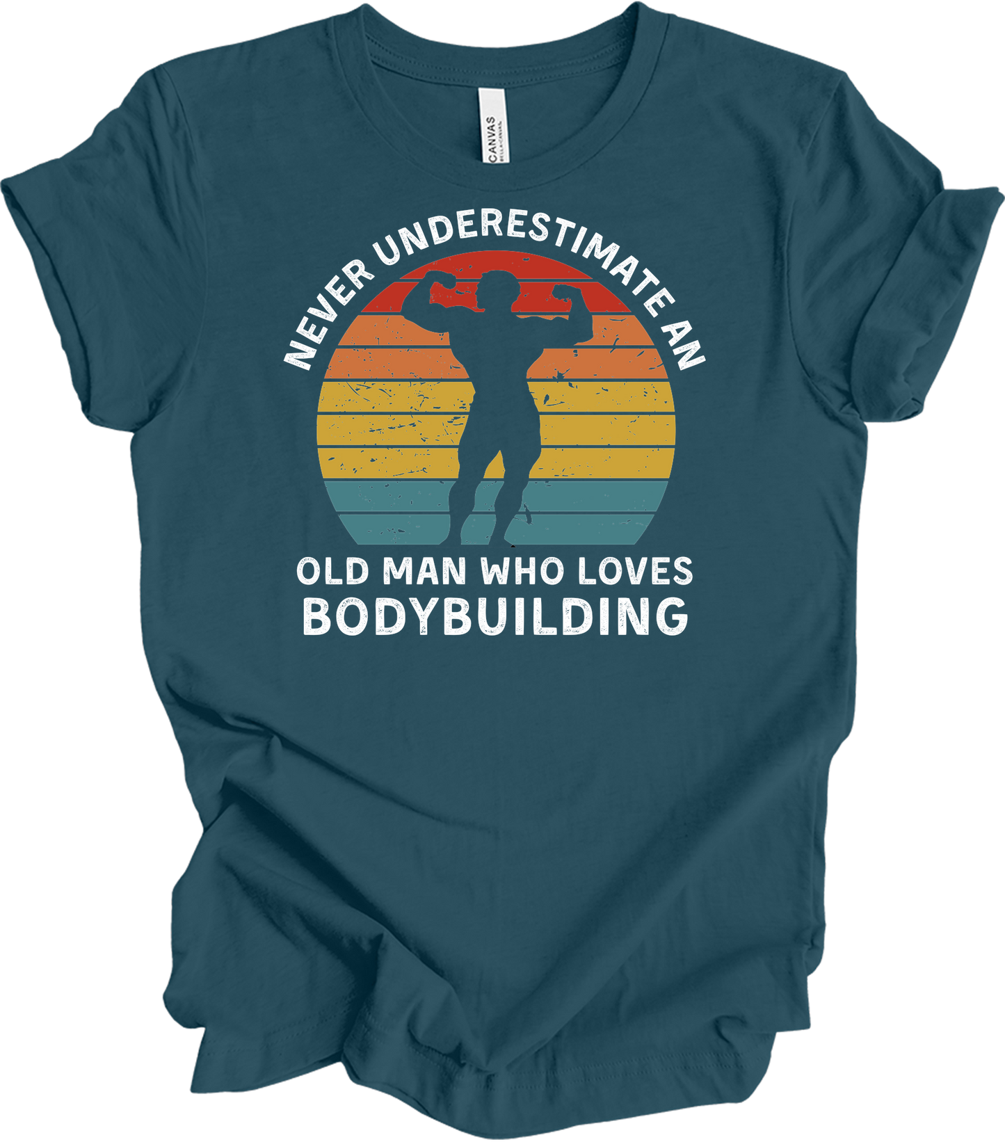 Old Man Bodybuilding - Fitness Gift T-Shirt in Deep Teal