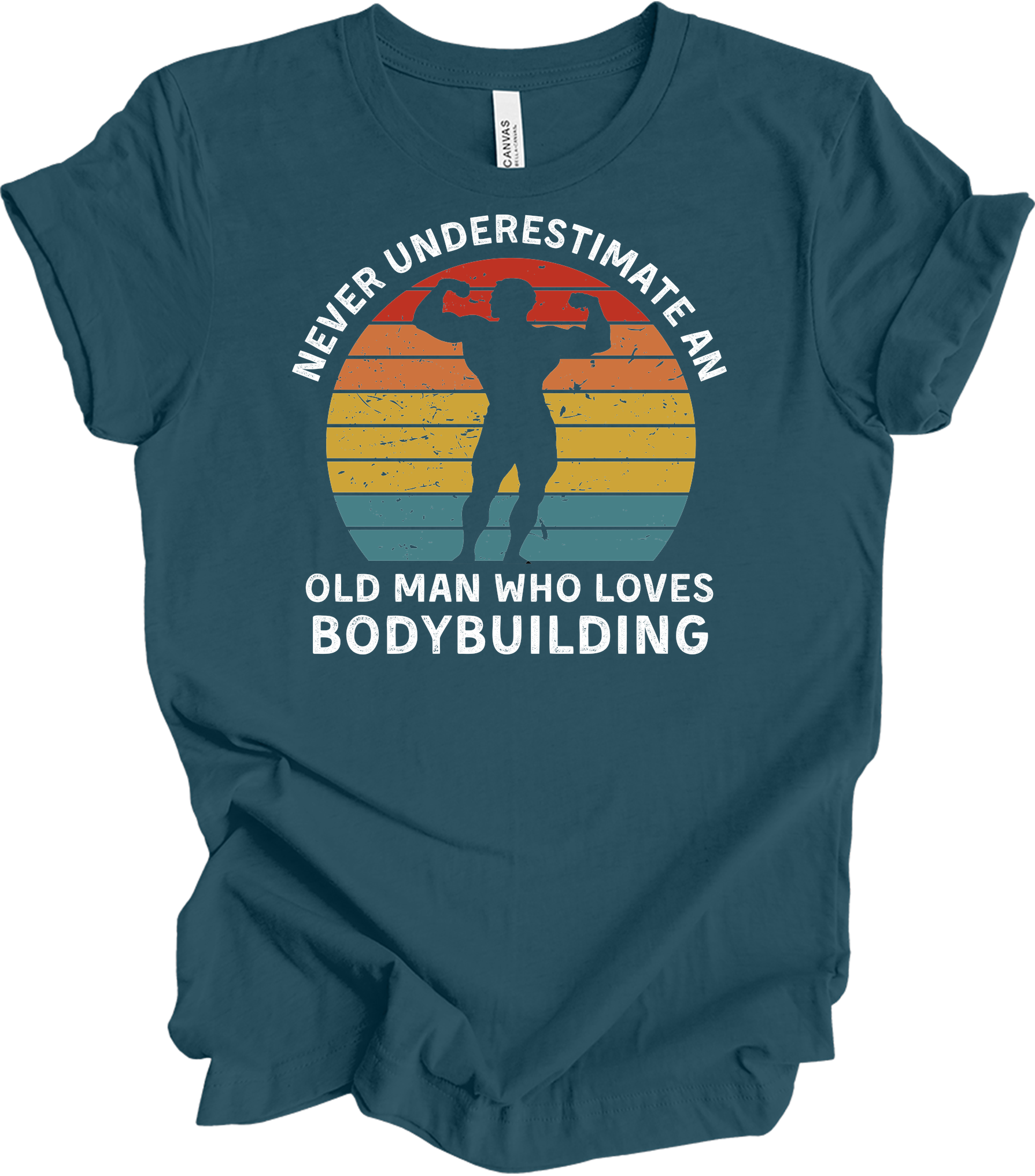 Old Man Bodybuilding - Fitness Gift T-Shirt in Deep Teal