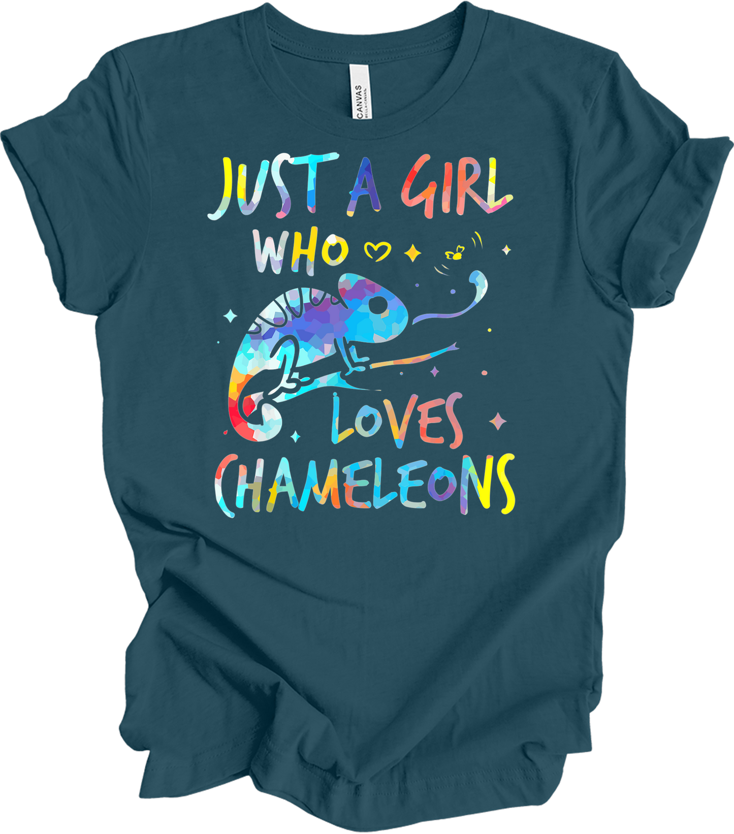 Girl Who Loves Chameleons T-Shirt in Deep Teal