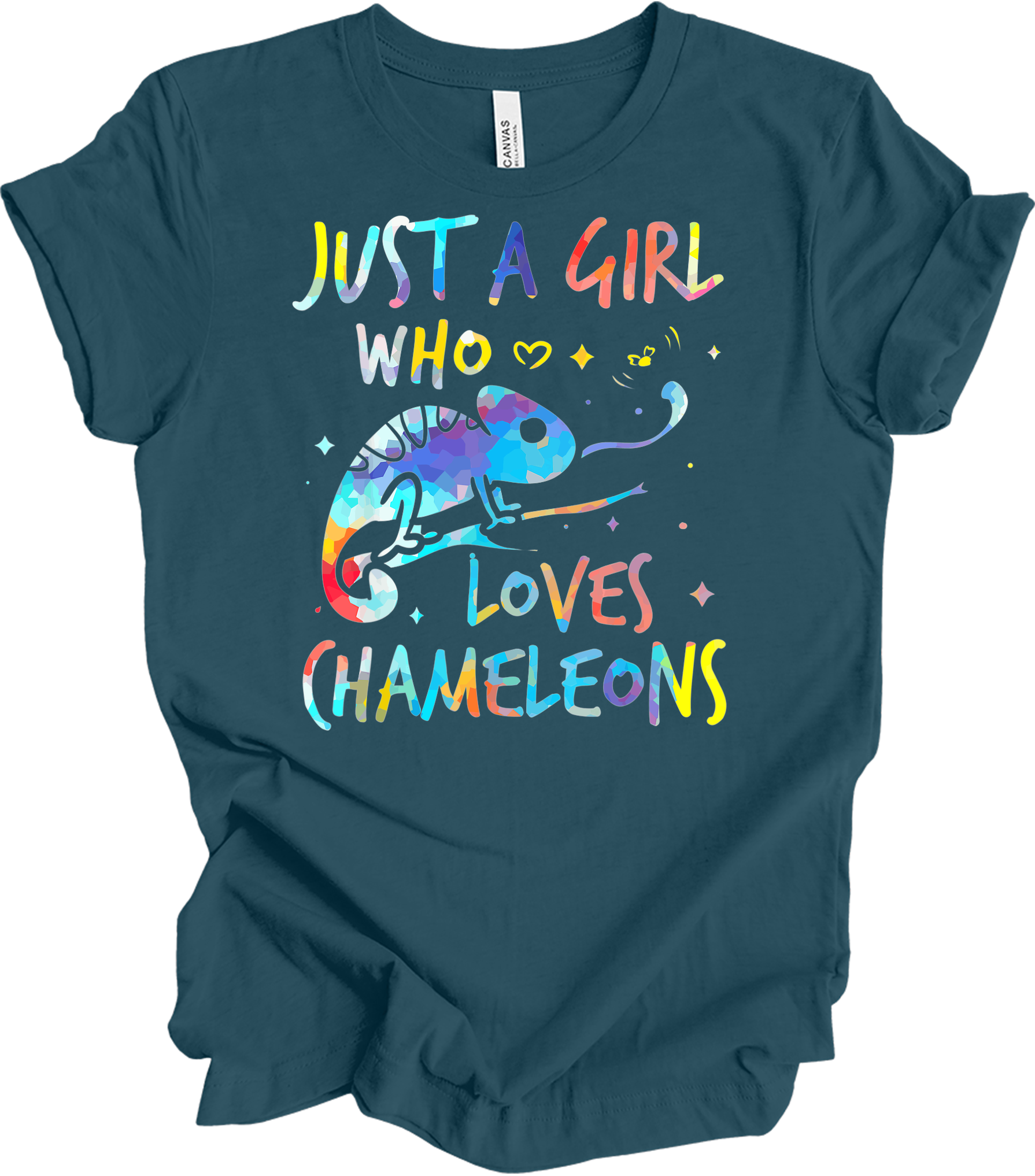 Girl Who Loves Chameleons T-Shirt in Deep Teal