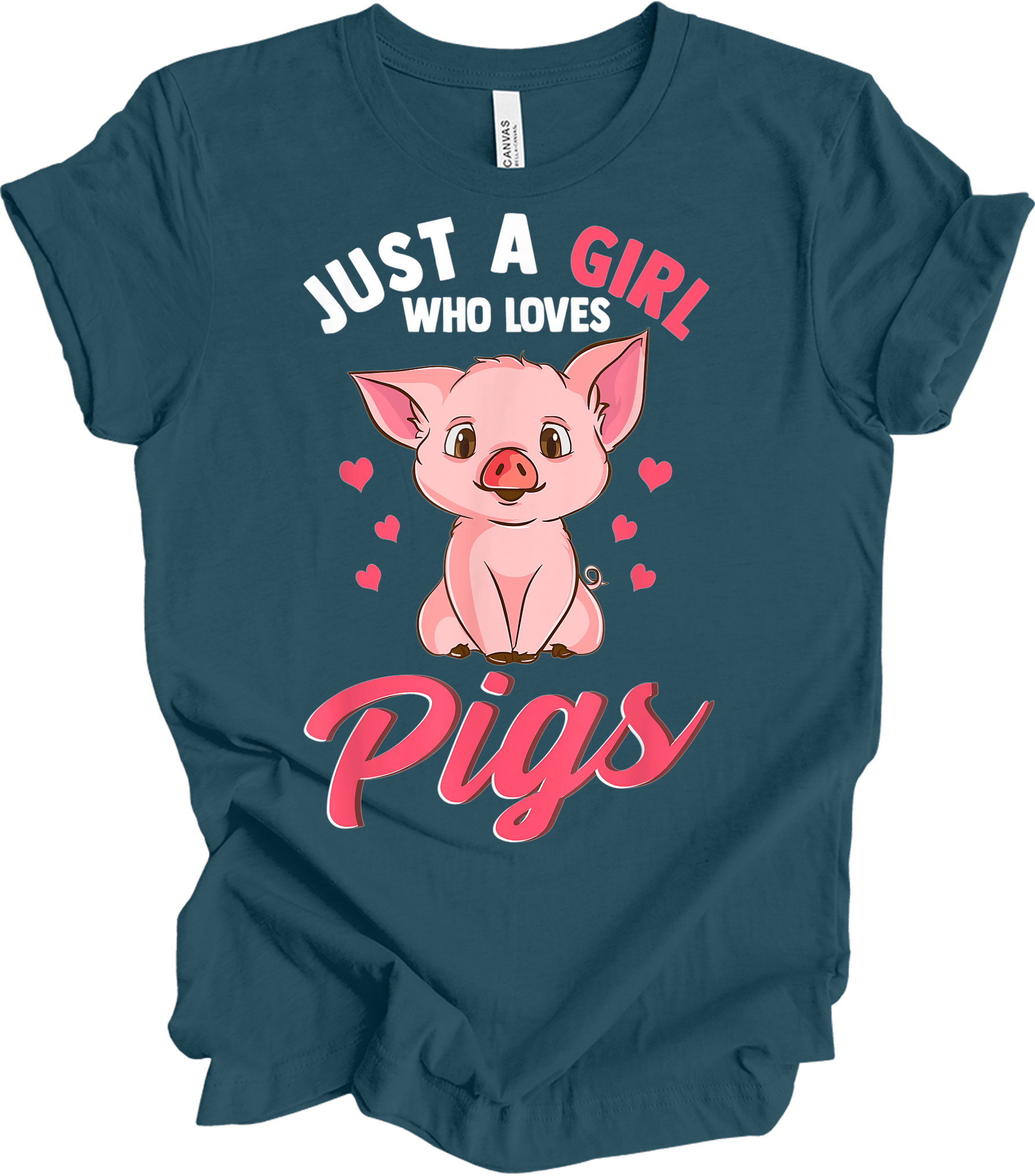 Just A Girl Who Loves Pigs T-Shirt in Deep Teal