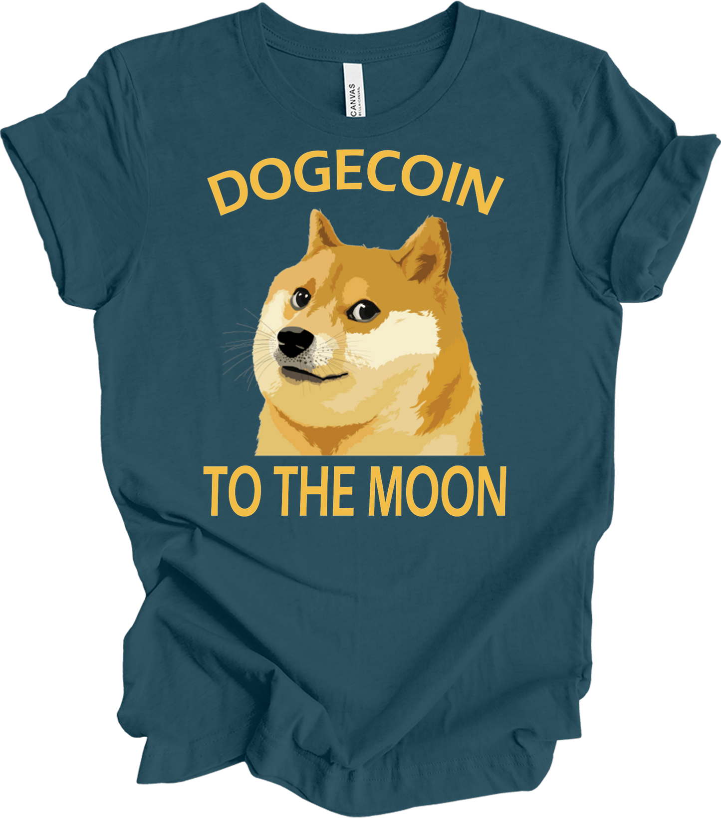 Dogecoin To The Moon T-Shirt in Deep Teal
