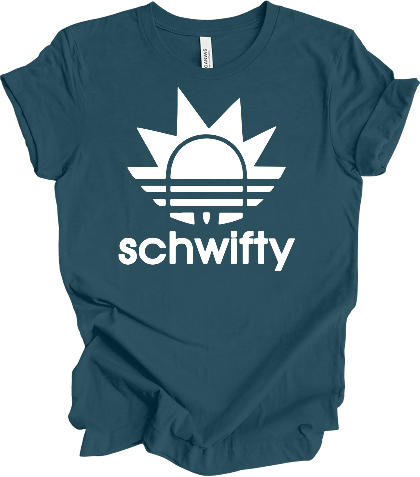 Schwifty Rick and Morty Logo T-Shirt in Deep Teal