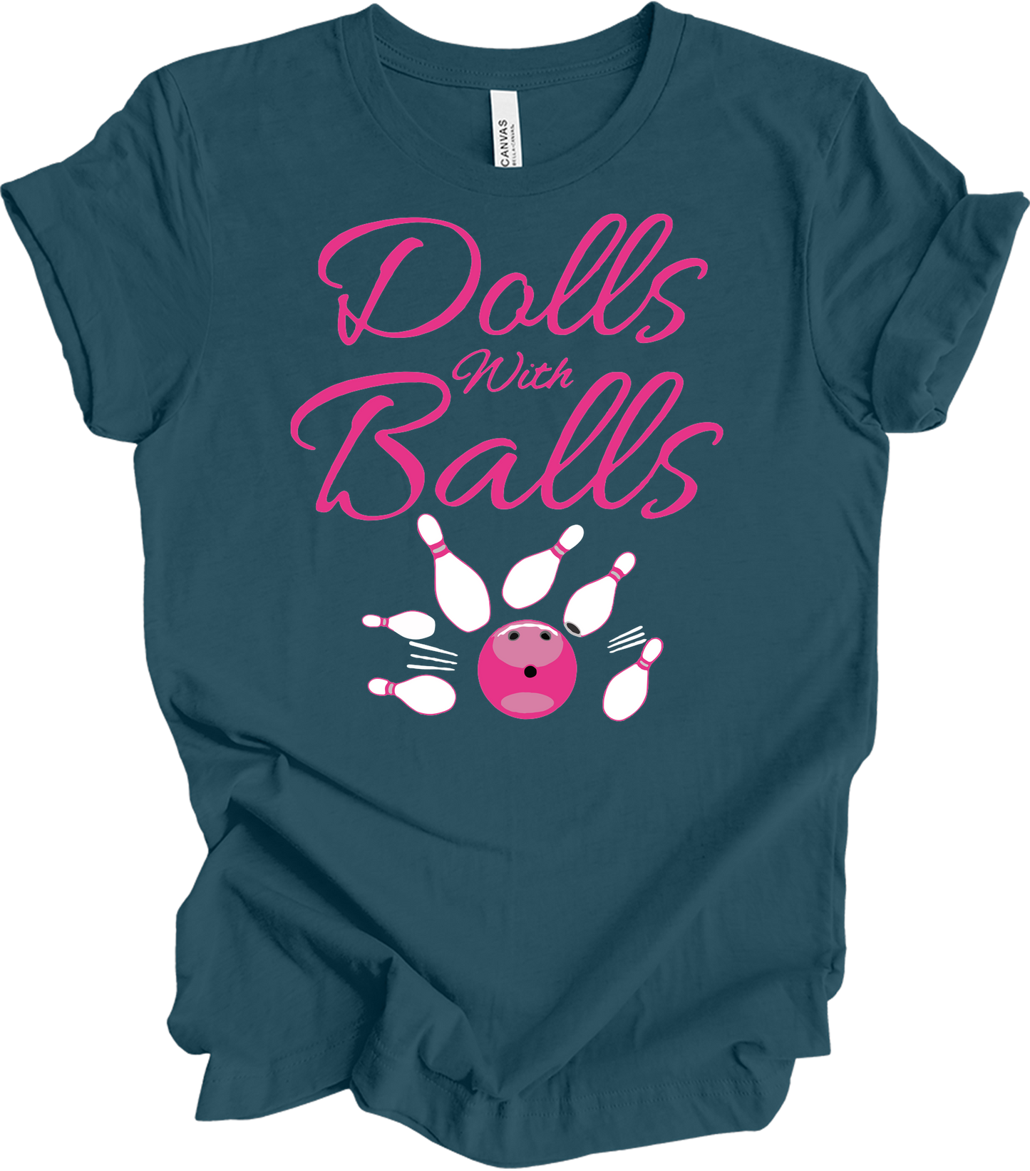Dolls With Balls Bowling T-Shirt in Deep Teal
