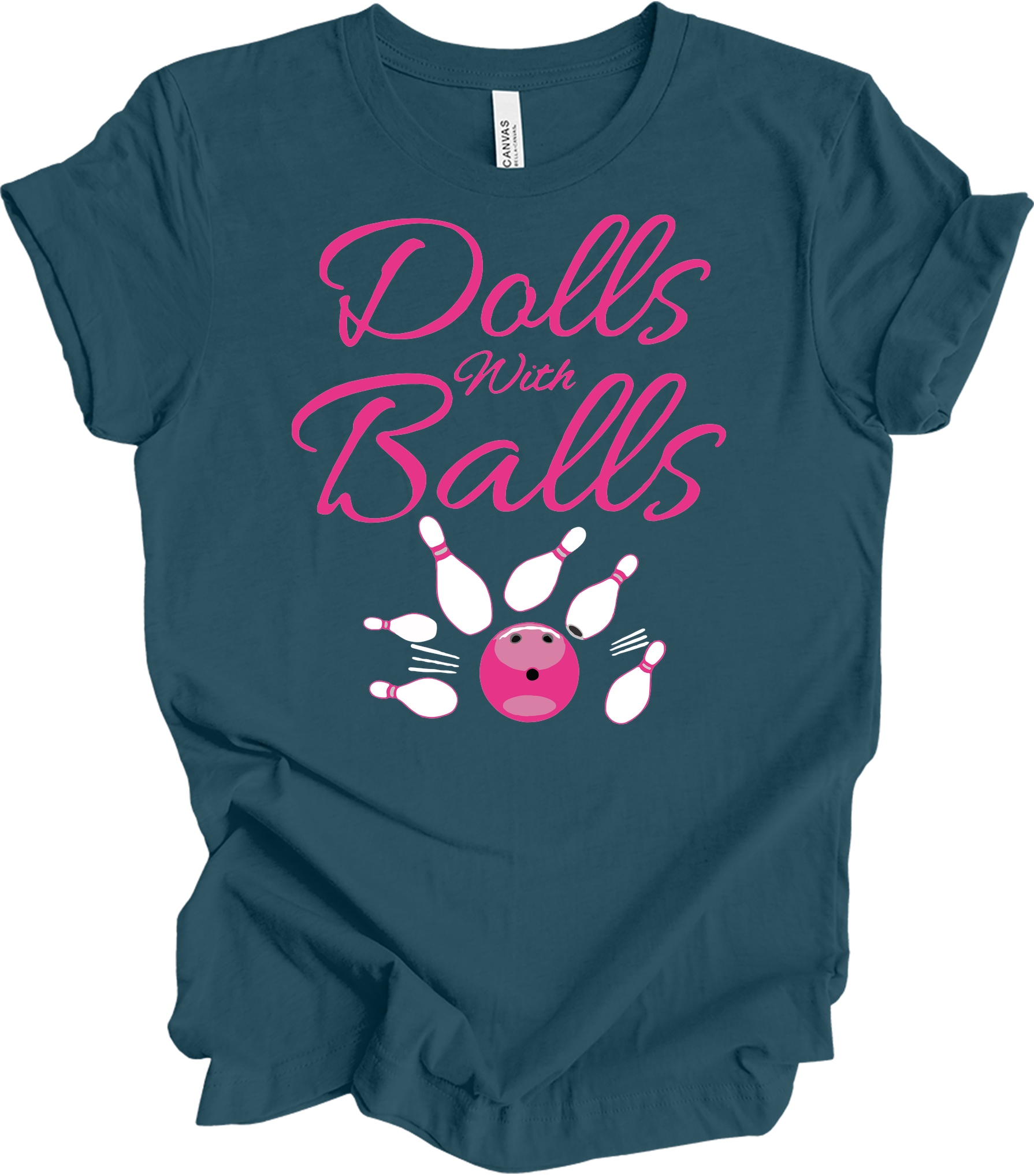 Dolls With Balls Bowling T-Shirt in Deep Teal