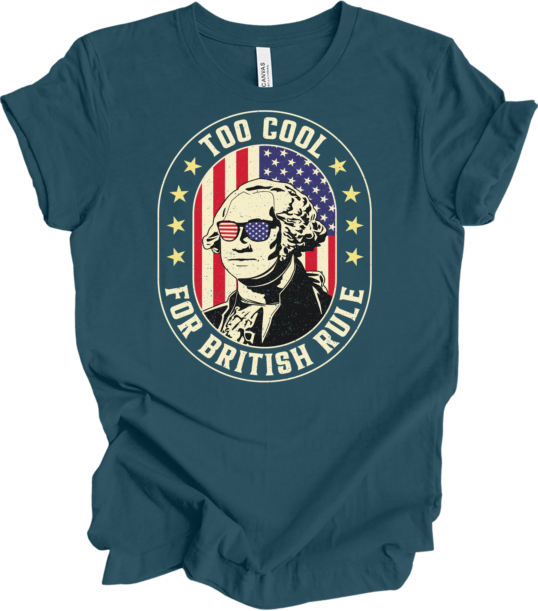Too Cool for British Rule T-Shirt in Deep Teal