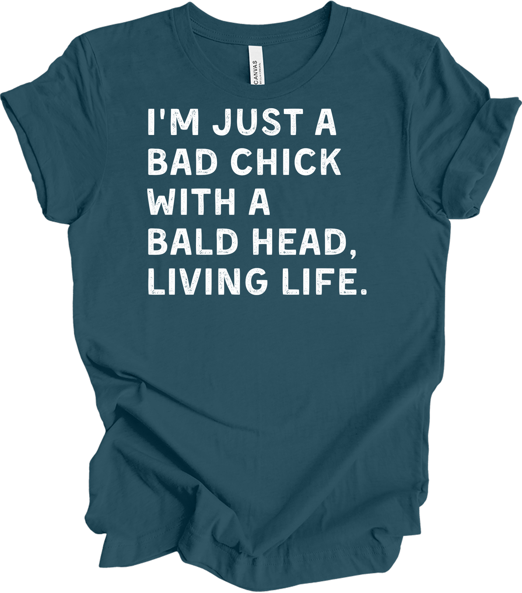 Bad Chick Bald Head T-Shirt in Deep Teal