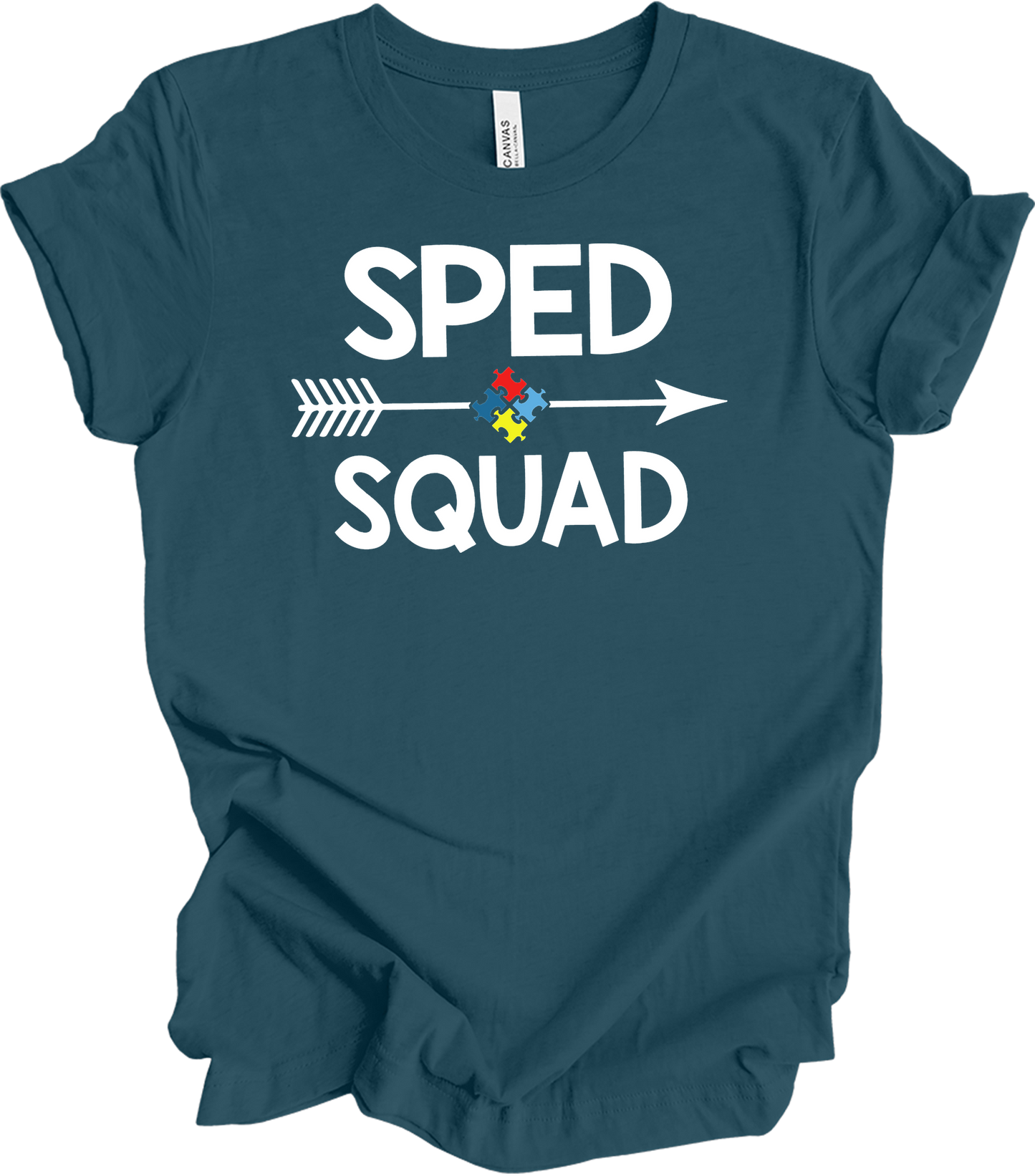 Education Teacher Sped Squad Special Education Autism Awareness T-Shirt in Deep Teal