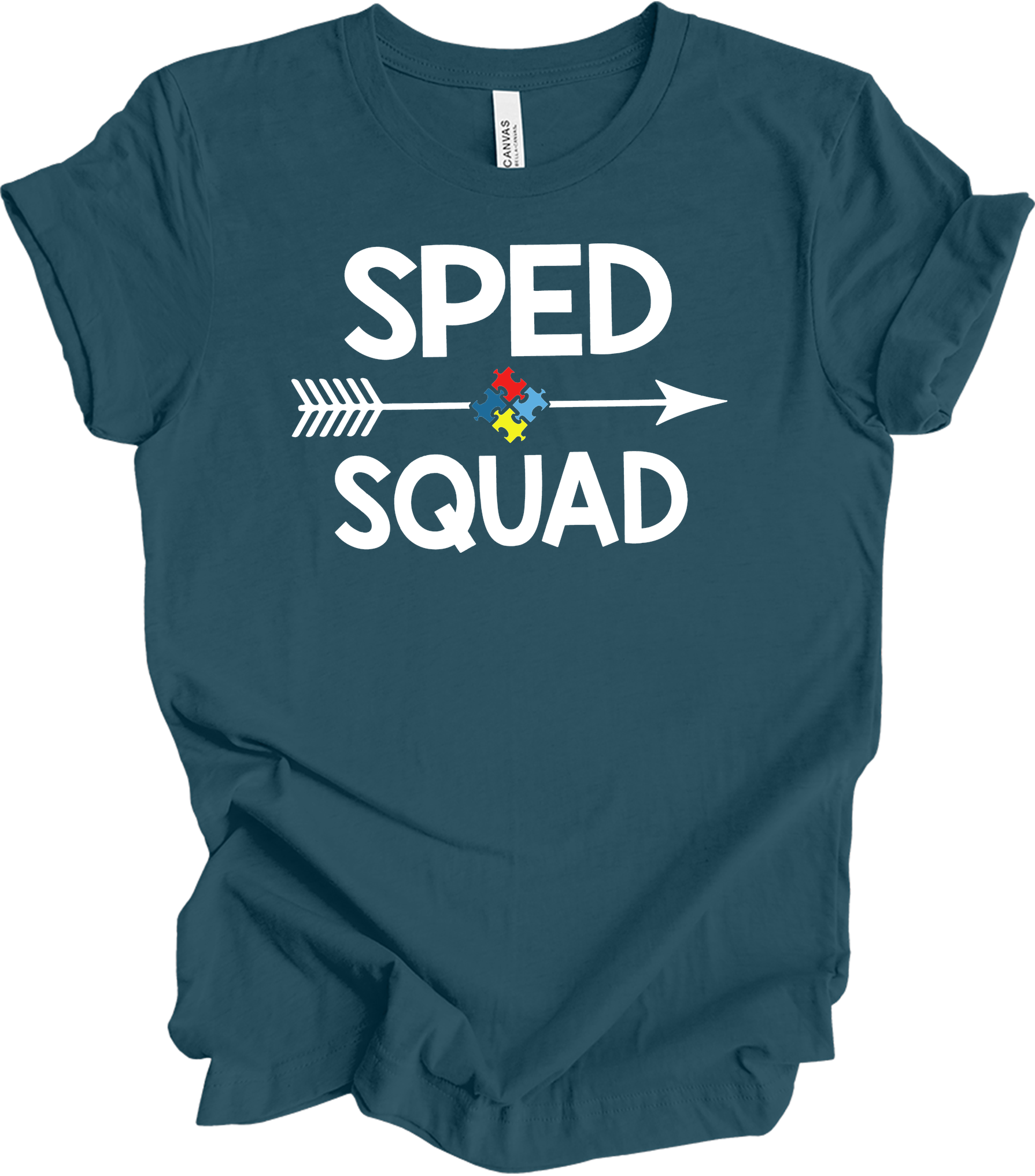 Education Teacher Sped Squad Special Education Autism Awareness T-Shirt in Deep Teal