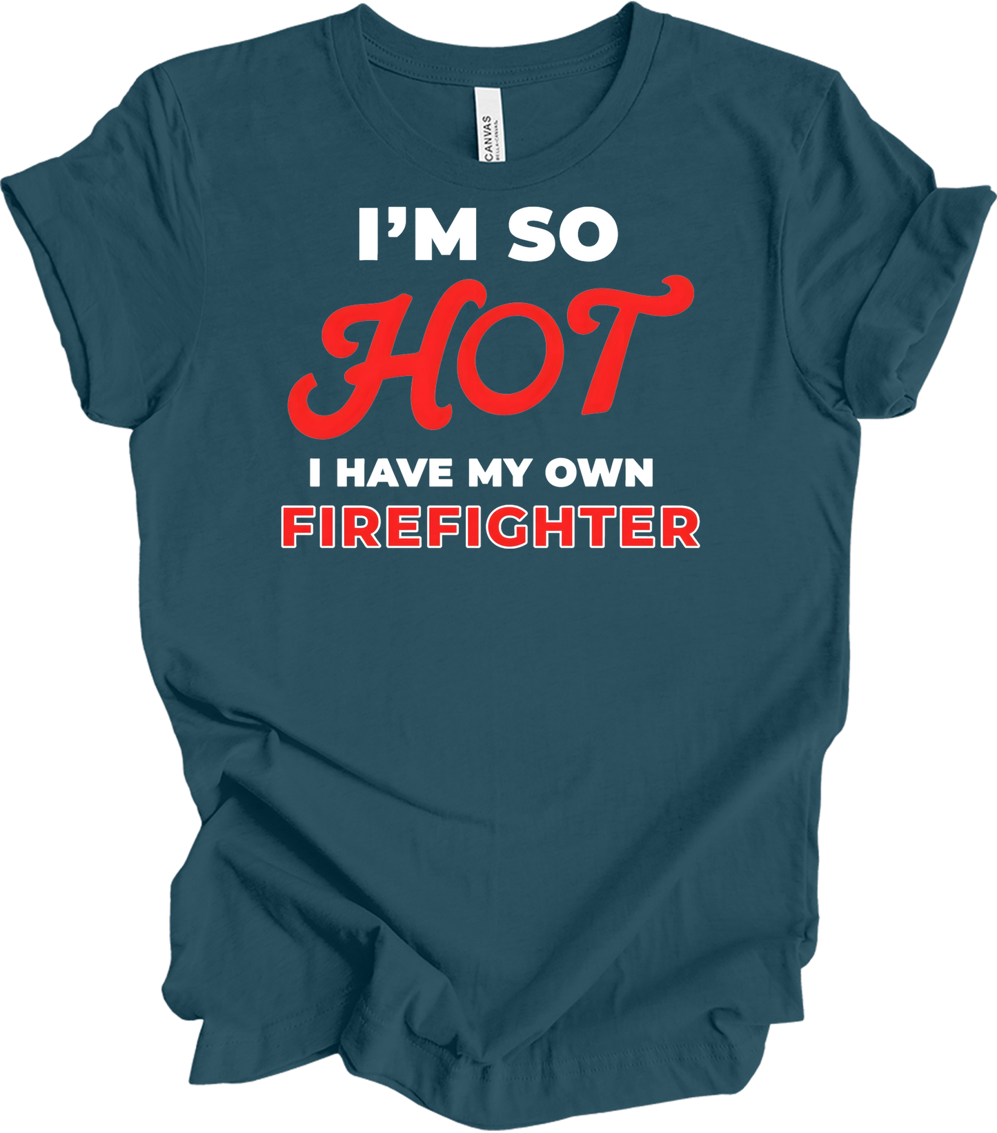 Funny Firefighter Partner T-Shirt in Deep Teal