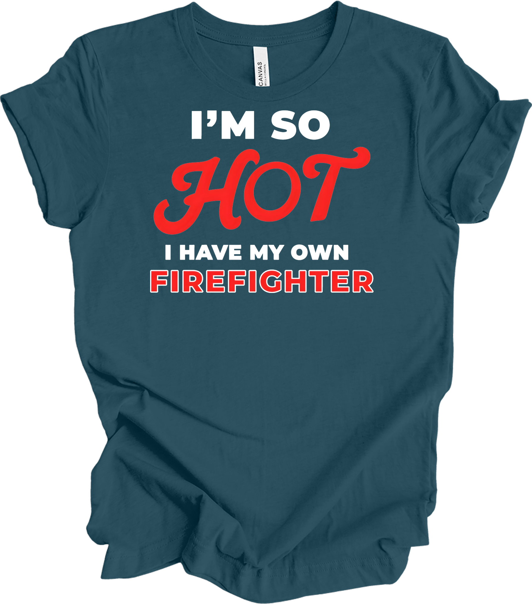 Funny Firefighter Partner T-Shirt in Deep Teal