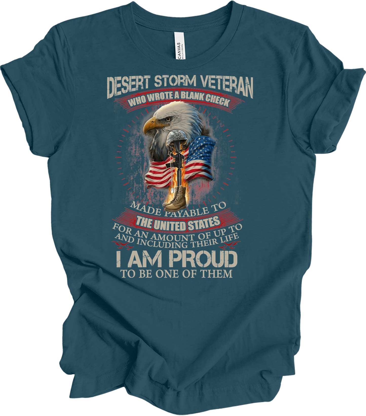 Desert Storm Veteran T-Shirt in Deep Teal